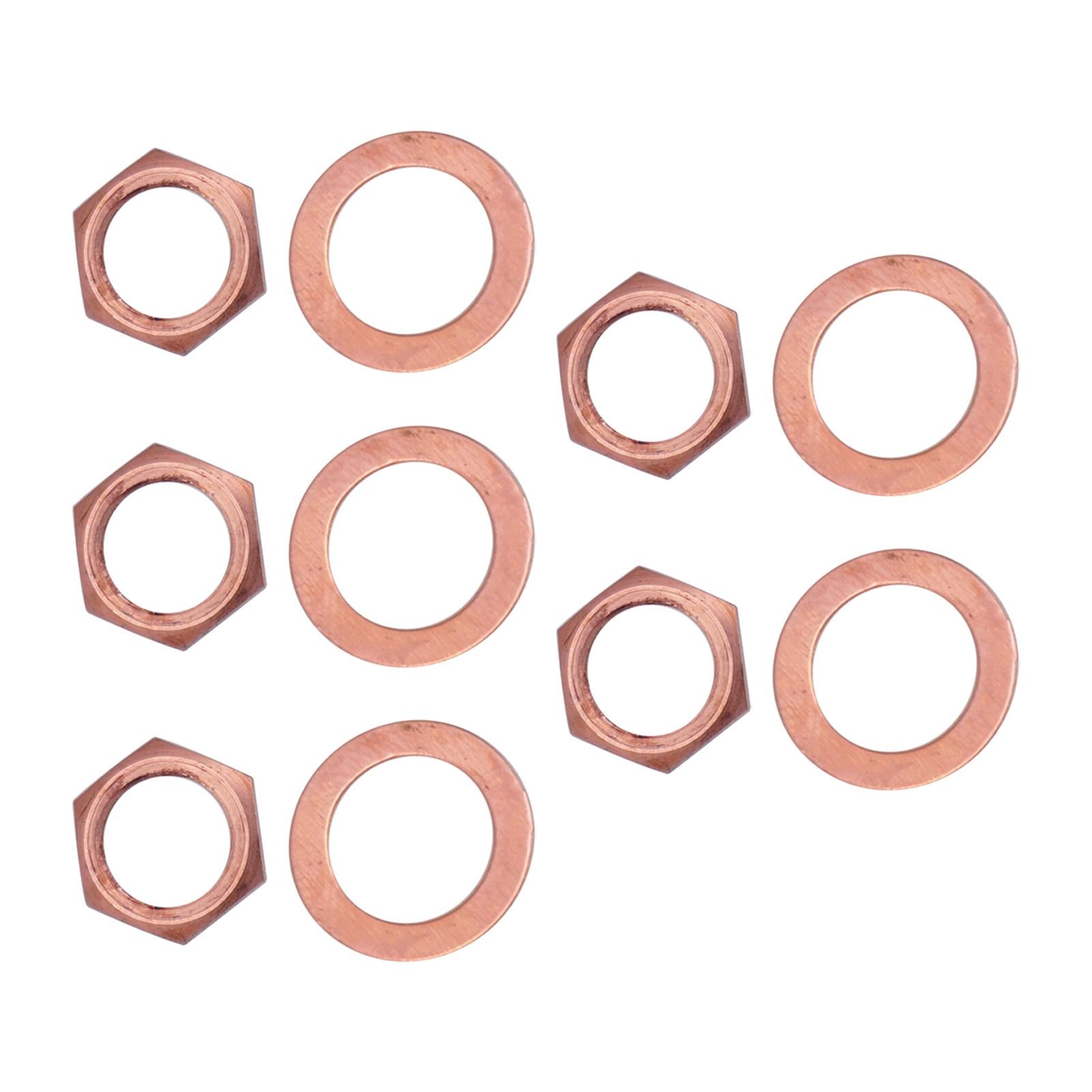 Guitar Hex Nut Washer Set Accessories for Electric Guitar Jack Red Bronze