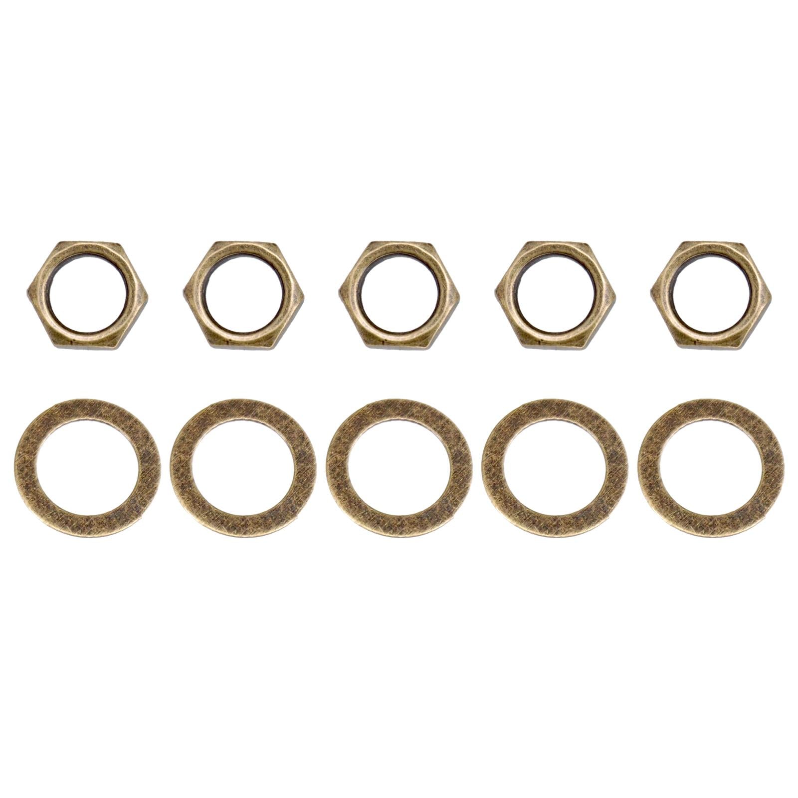Guitar Hex Nut Washer Set Accessories for Electric Guitar Jack Bronze