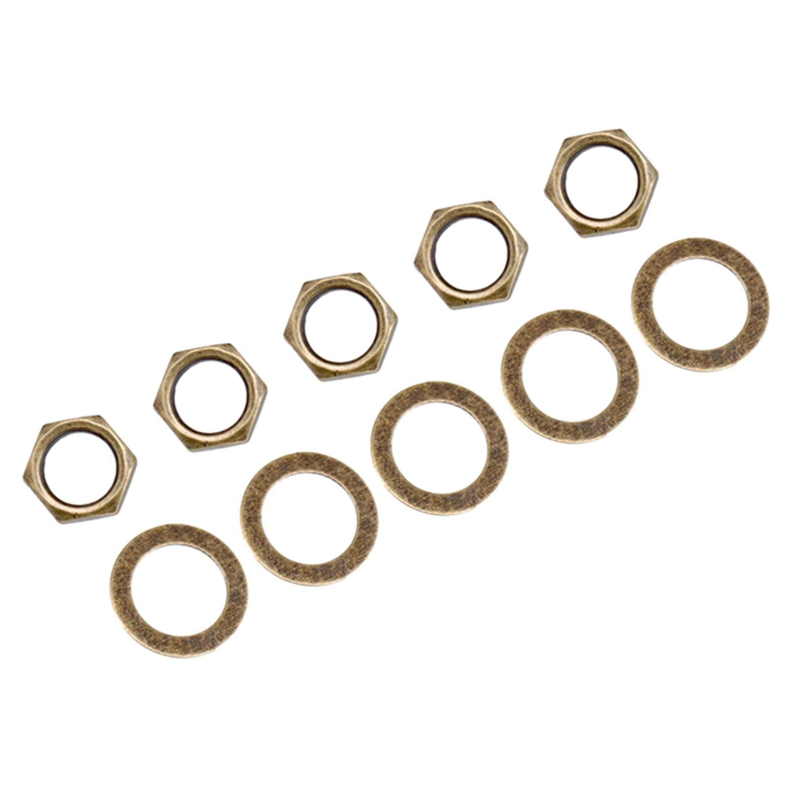 Guitar Hex Nut Washer Set Accessories for Electric Guitar Jack Bronze
