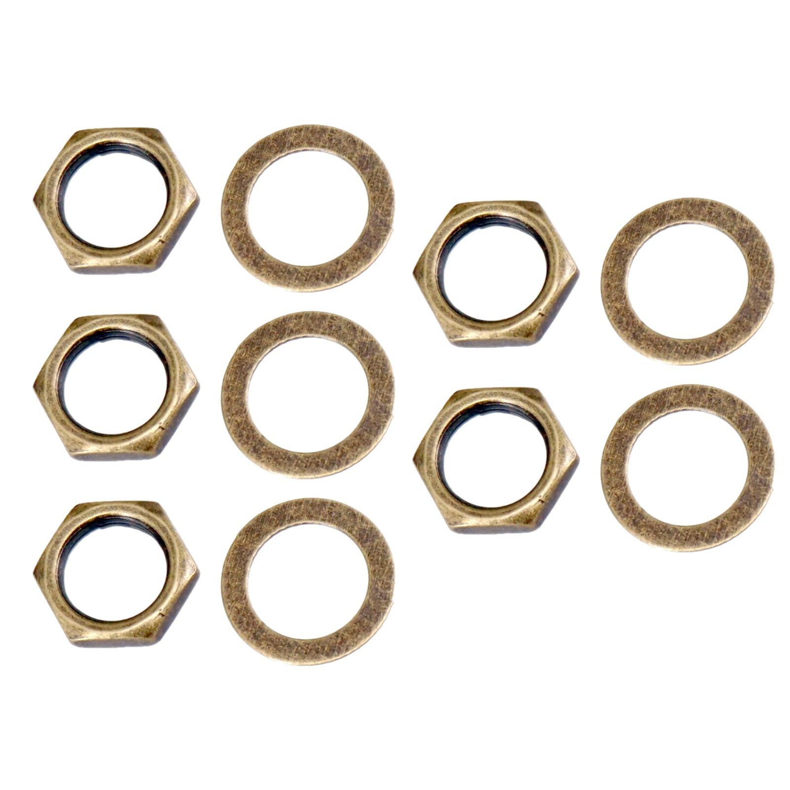 Guitar Hex Nut Washer Set Accessories for Electric Guitar Jack Bronze