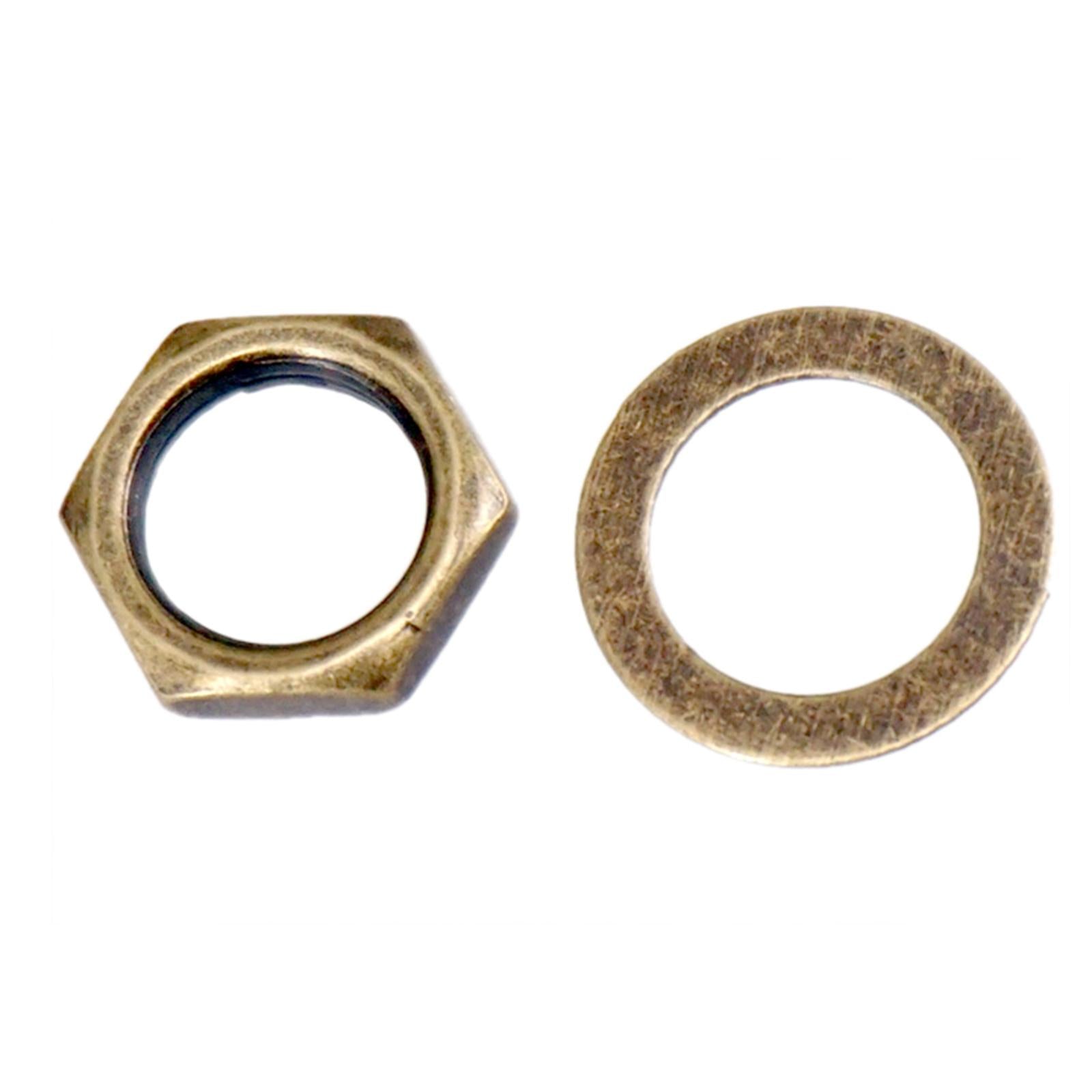 Guitar Hex Nut Washer Set Accessories for Electric Guitar Jack Bronze