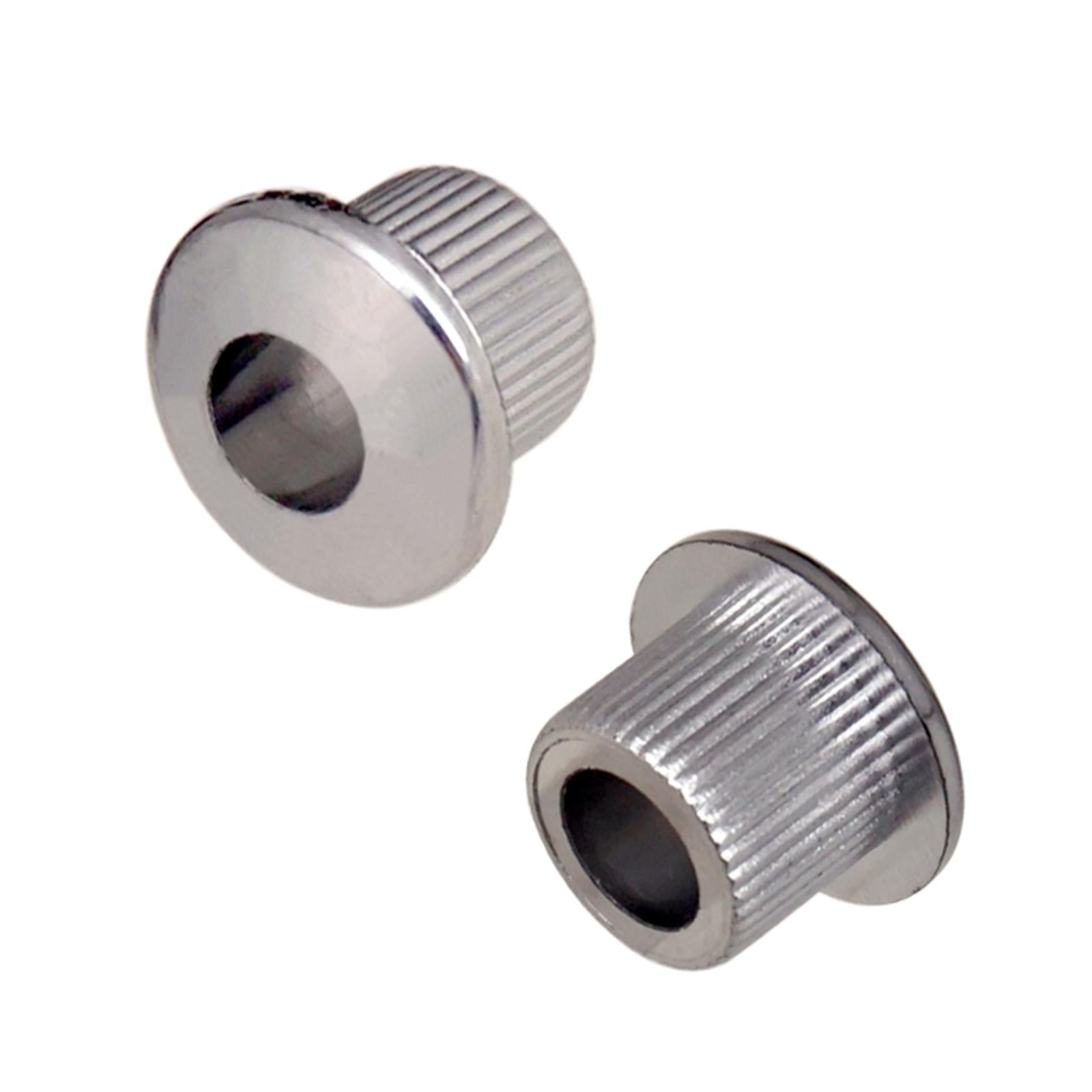 6x Chrome Guitar Tuner Bushings with Screws for Semi Closed Guitar Tuners silver