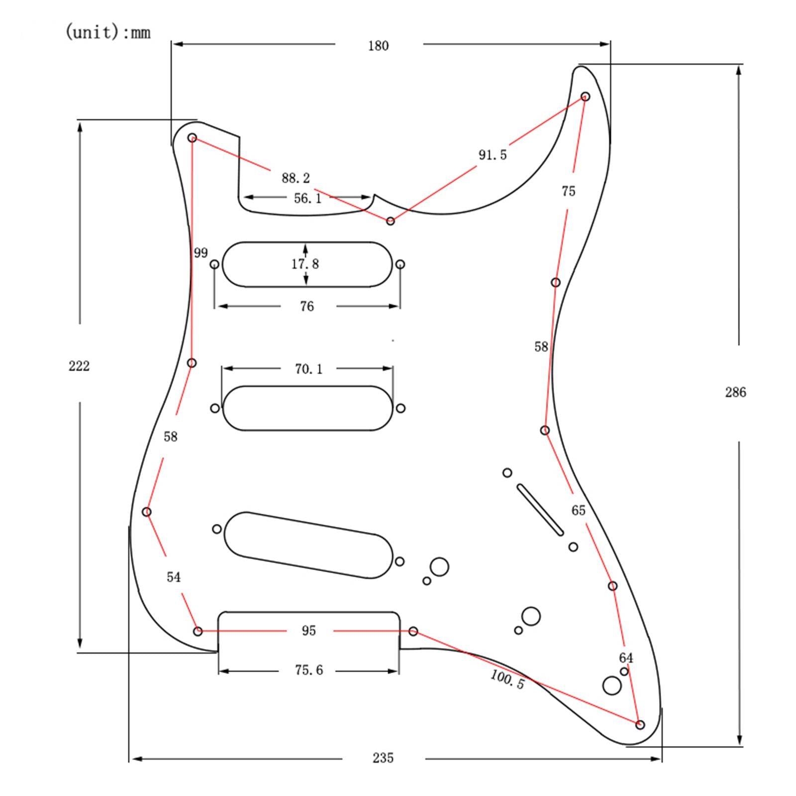 3 Ply SSS Guitar Loaded Pickguard Prewired Scratch Plate for ST Guitar