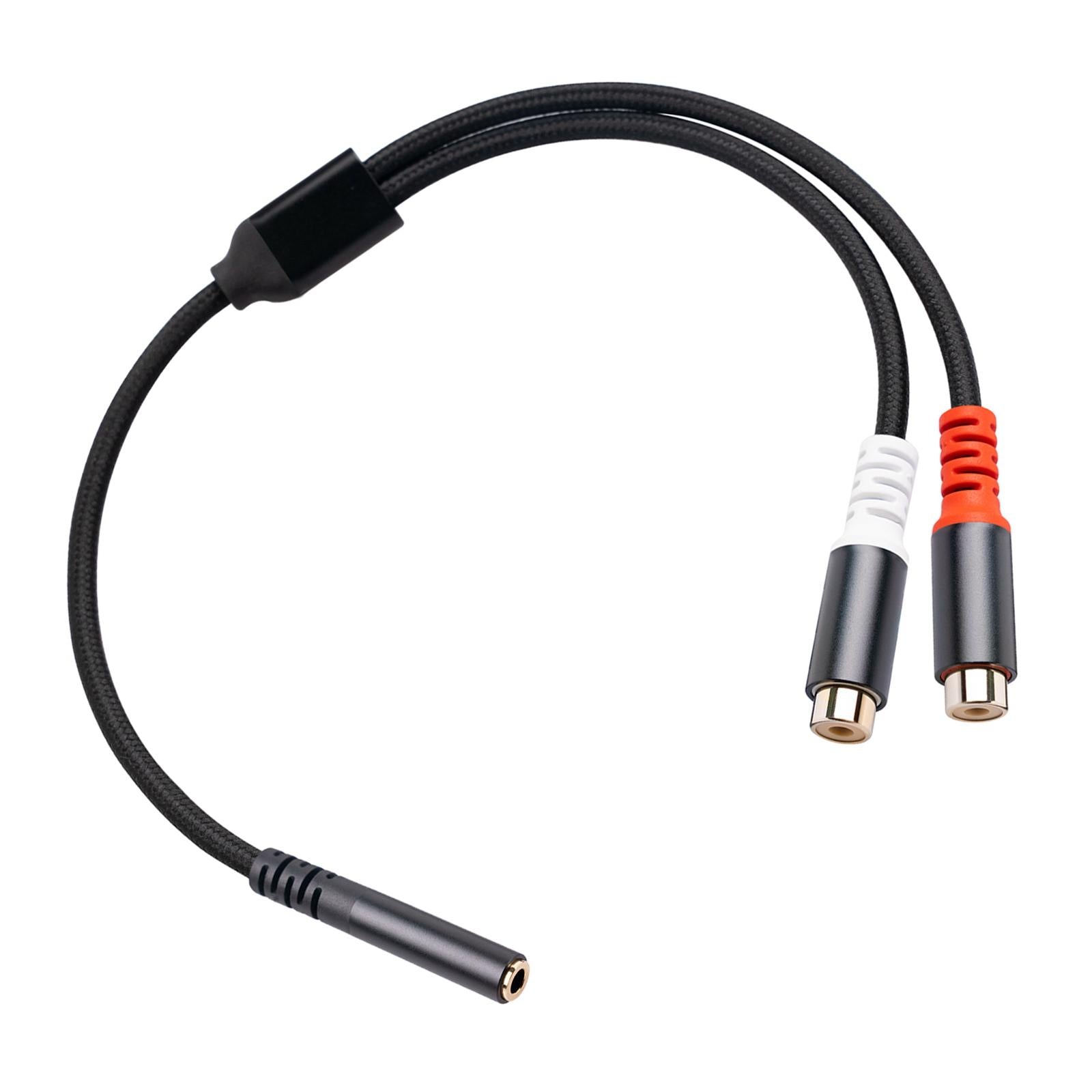 30cm 3.5mm to 2RCA Cable Y Splitter for Home Theater Smartphones Speakers