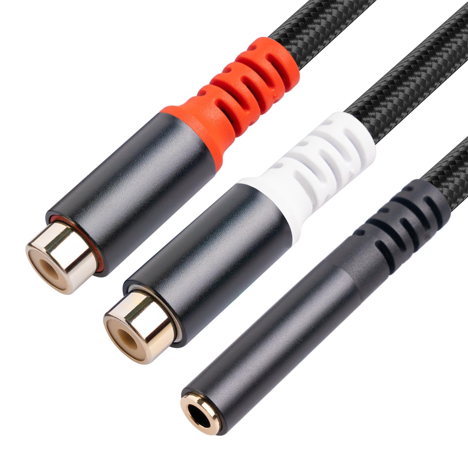 30cm 3.5mm to 2RCA Cable Y Splitter for Home Theater Smartphones Speakers