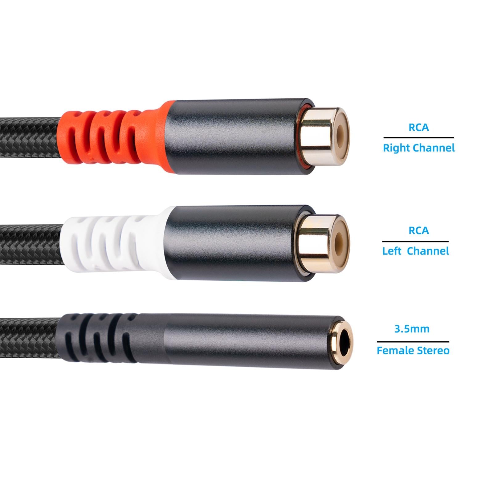 30cm 3.5mm to 2RCA Cable Y Splitter for Home Theater Smartphones Speakers