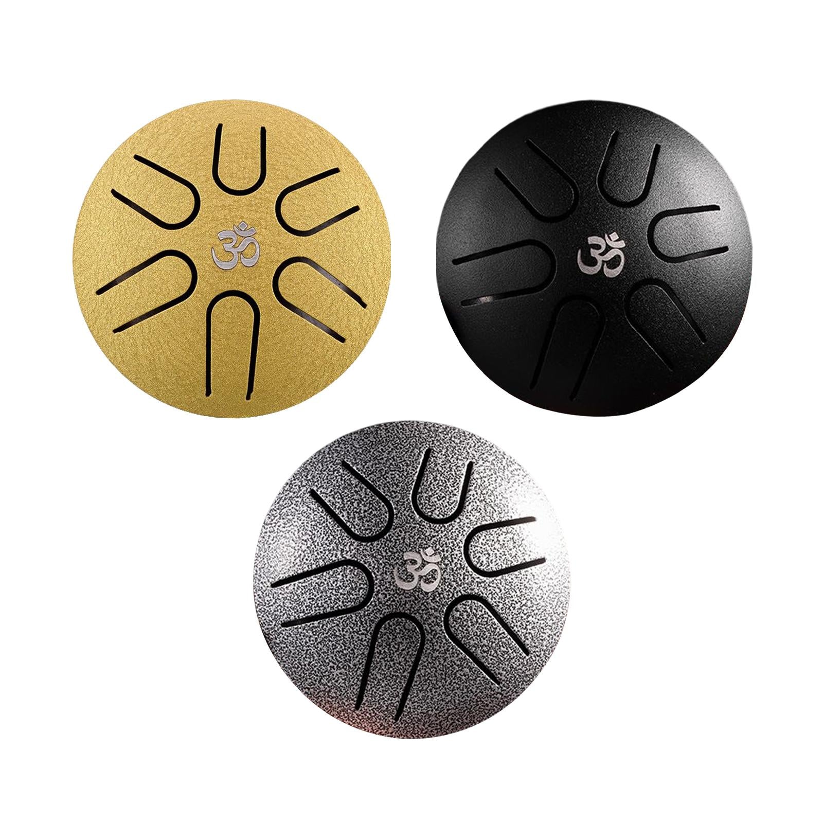3.74 Hand Drum 6 Notes with Books for Meditation Yoga Adults Silver"