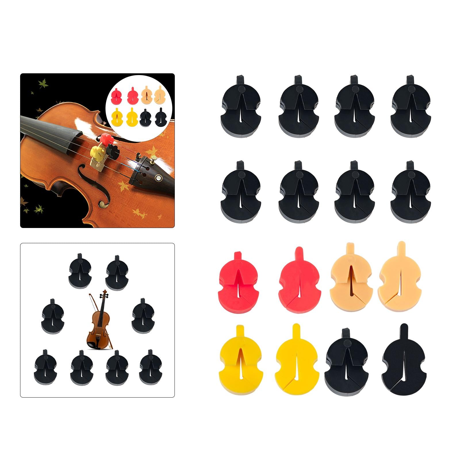 Soft Rubber Violin Strings Dampener Silence for 4/4 Size Violin Accessory Black