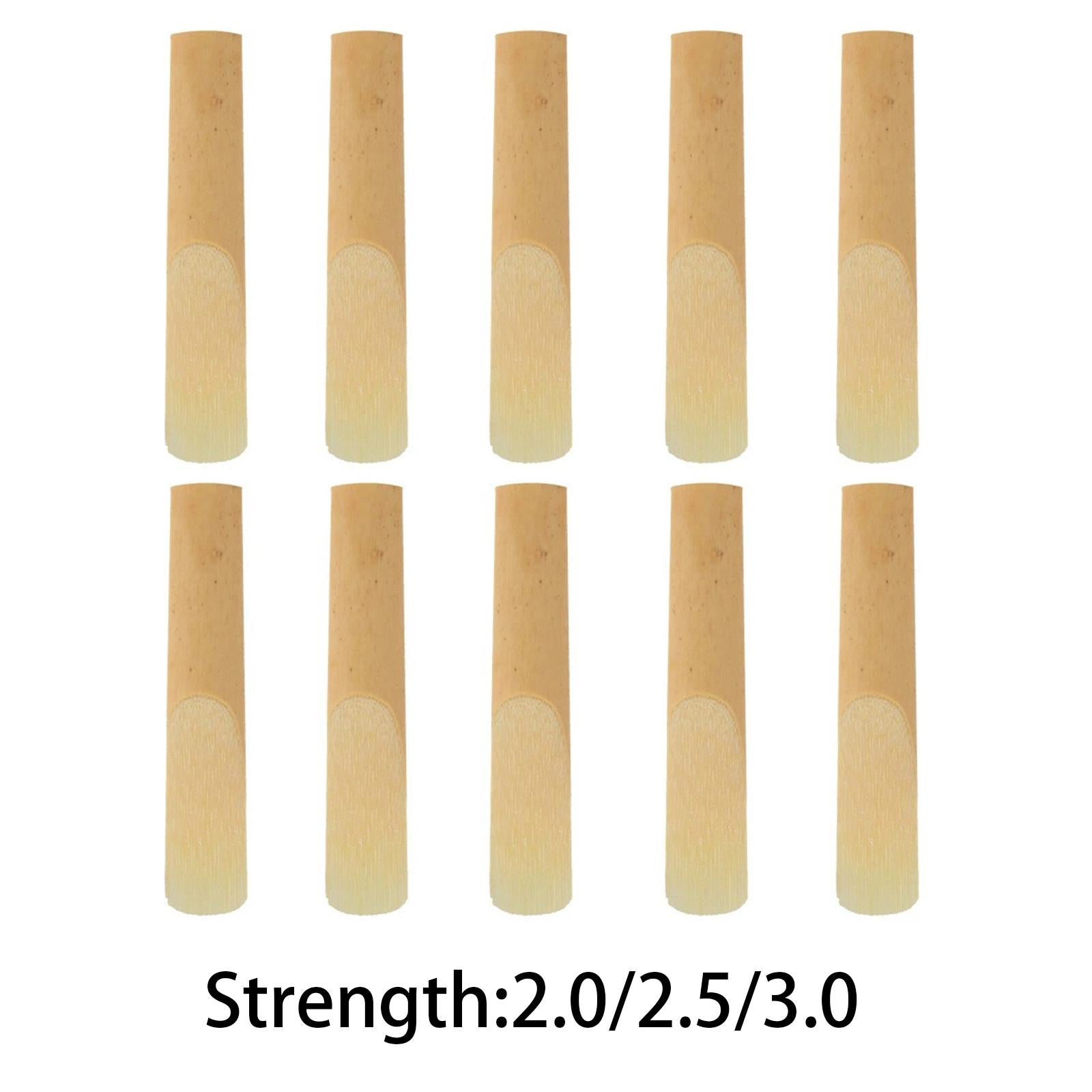10Pcs Clarinet Reeds with Case Supplies Saxophone Reeds for Player Beginner Strength 2.0