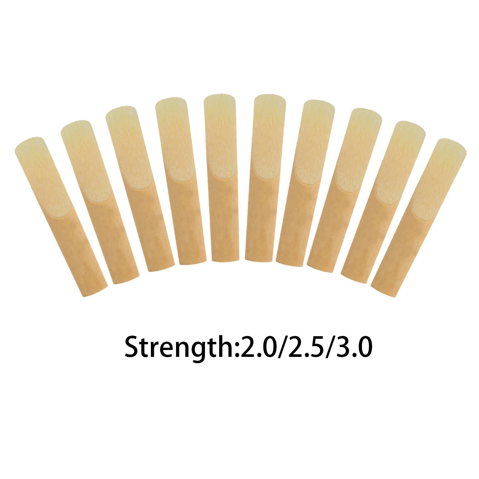 10Pcs Clarinet Reeds with Case Supplies Saxophone Reeds for Player Beginner Strength 2.0