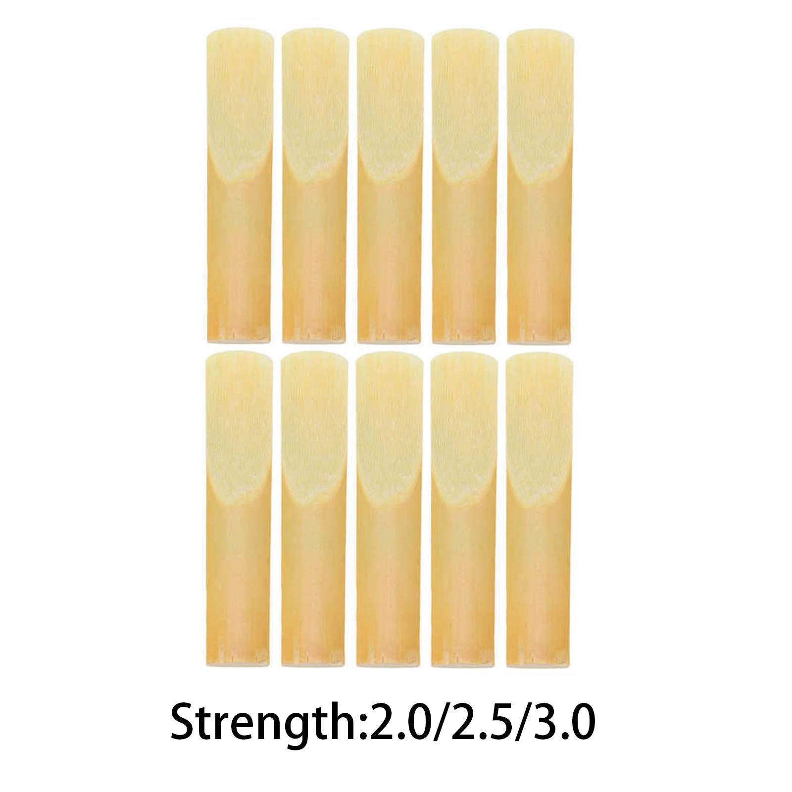 10Pcs Clarinet Reeds with Case Supplies Saxophone Reeds for Player Beginner Strength 2.0