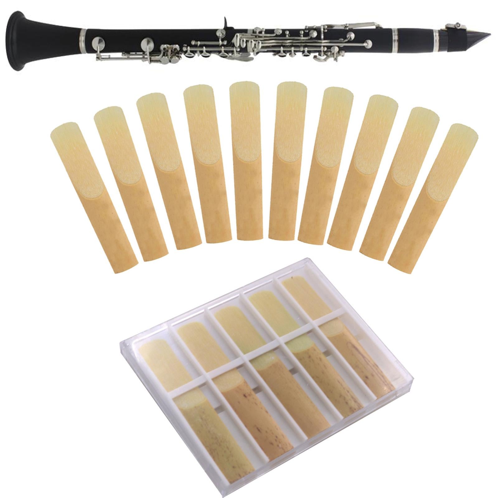 10Pcs Clarinet Reeds with Case Supplies Saxophone Reeds for Player Beginner Strength 3.0