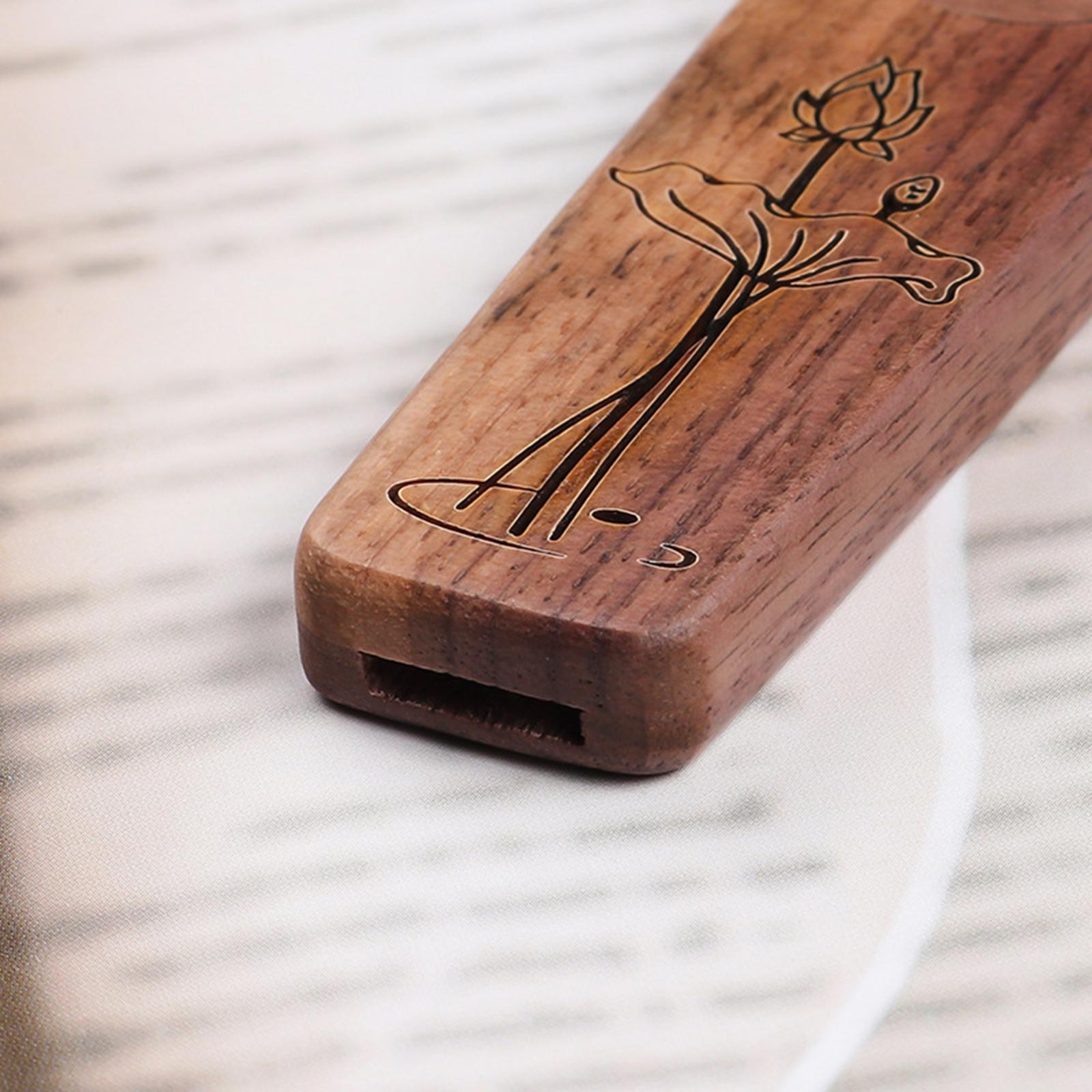 Harmonica Flutes Wind Instrument with Case Wooden Kazoo Walnut