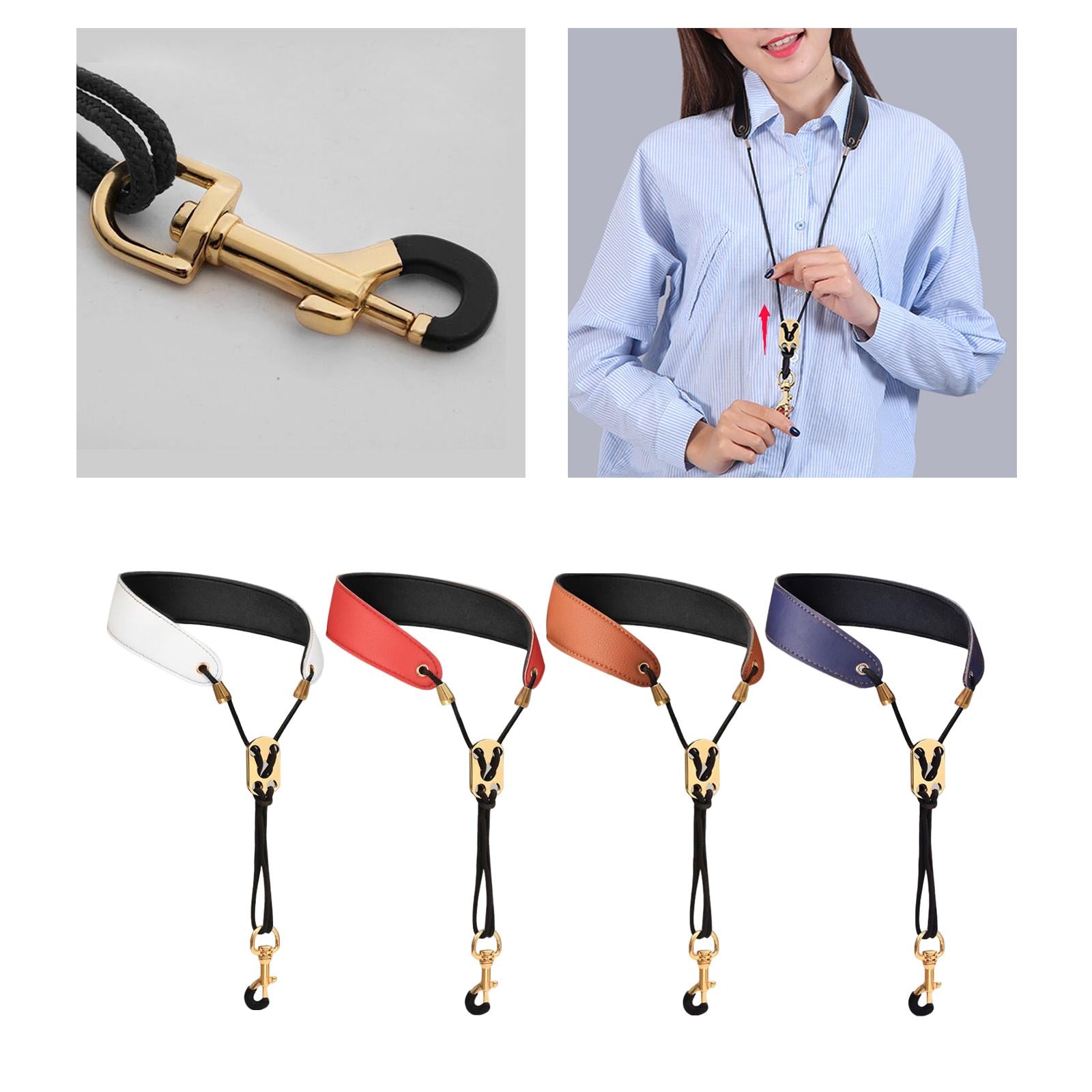 Saxophone Neck Strap Padded Comfortable for Soprano Saxophone Bass Clarinet White