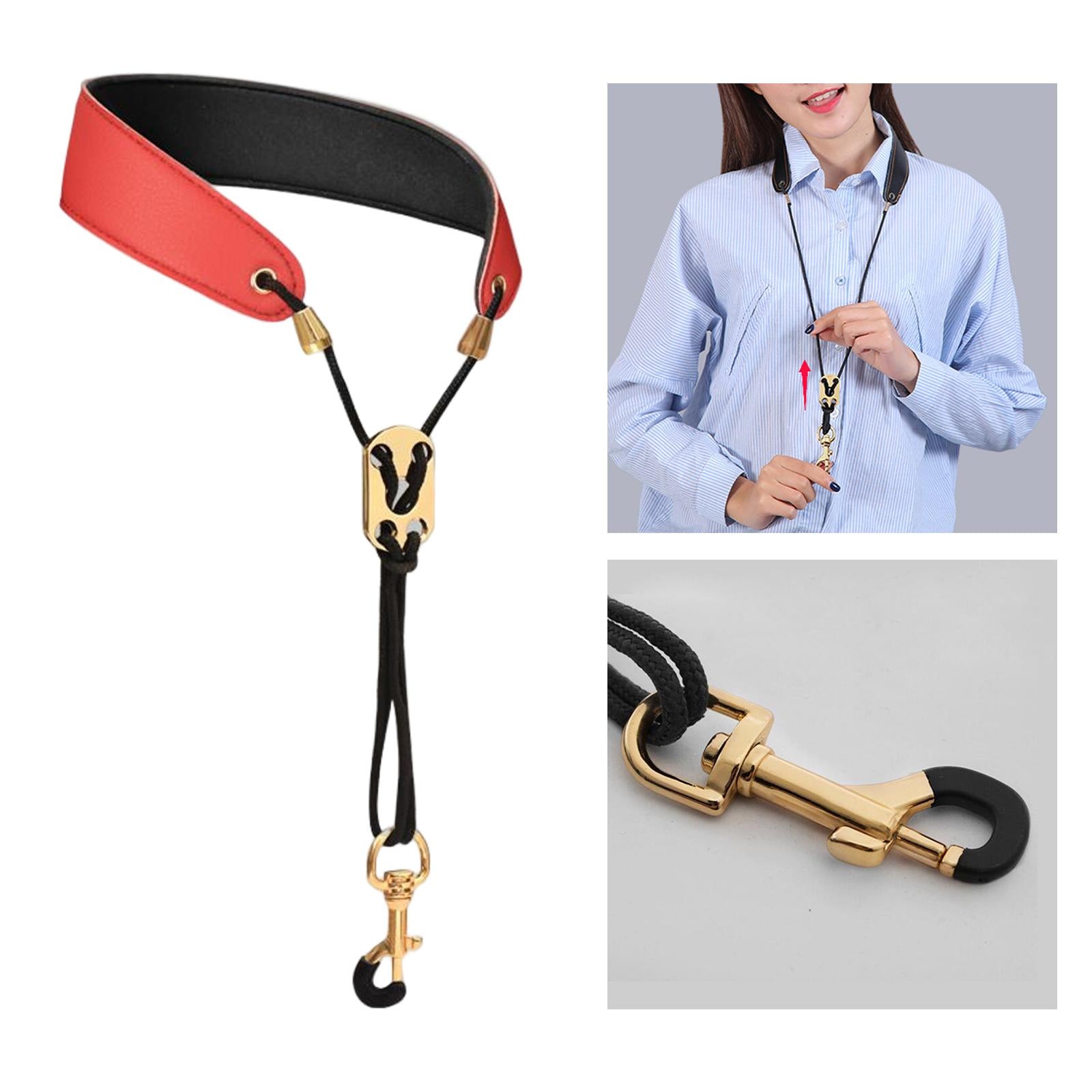 Saxophone Neck Strap Padded Comfortable for Soprano Saxophone Bass Clarinet Red