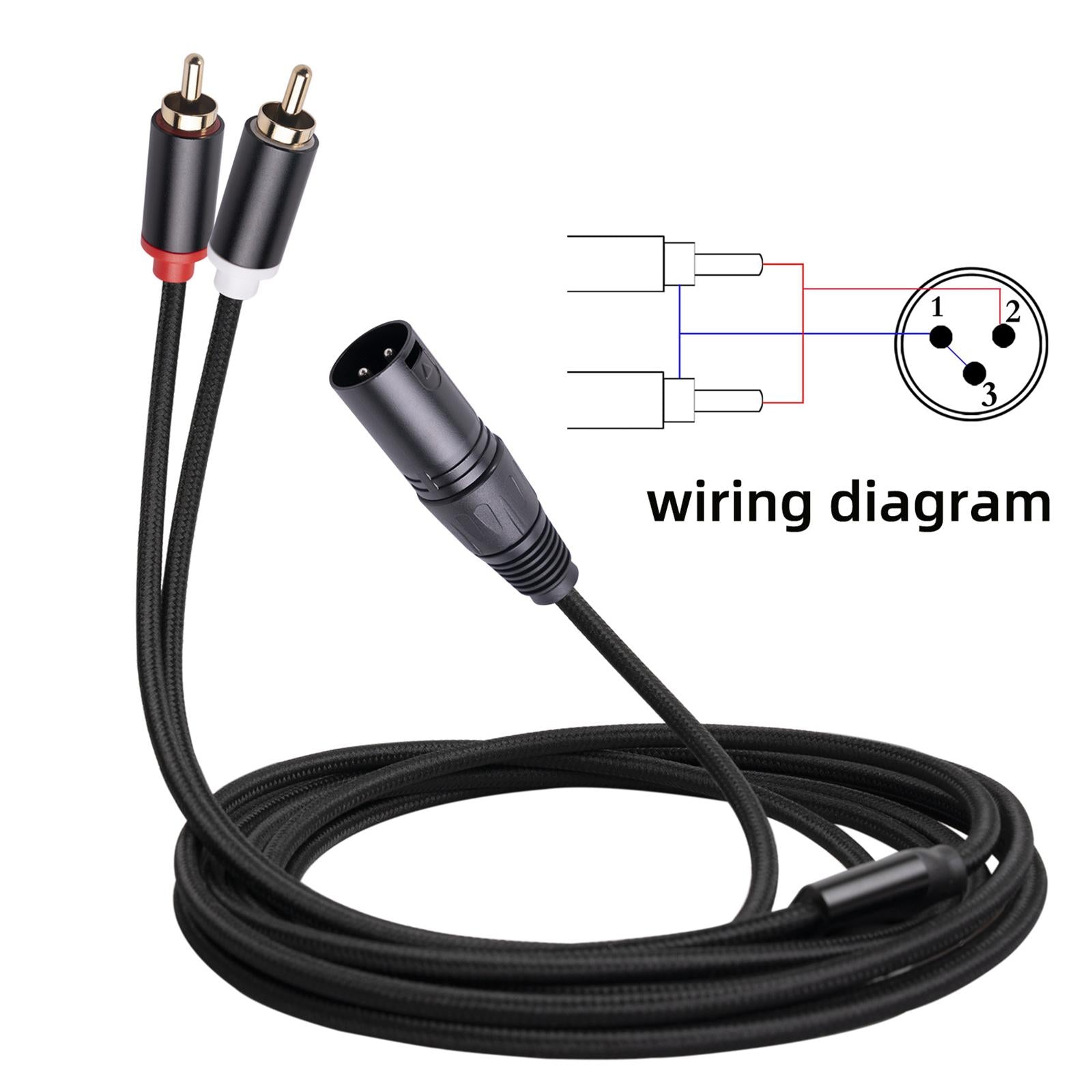 XLR to Dual Cable HiFi Stereo for Phones Mixers Home Theater Components 1m