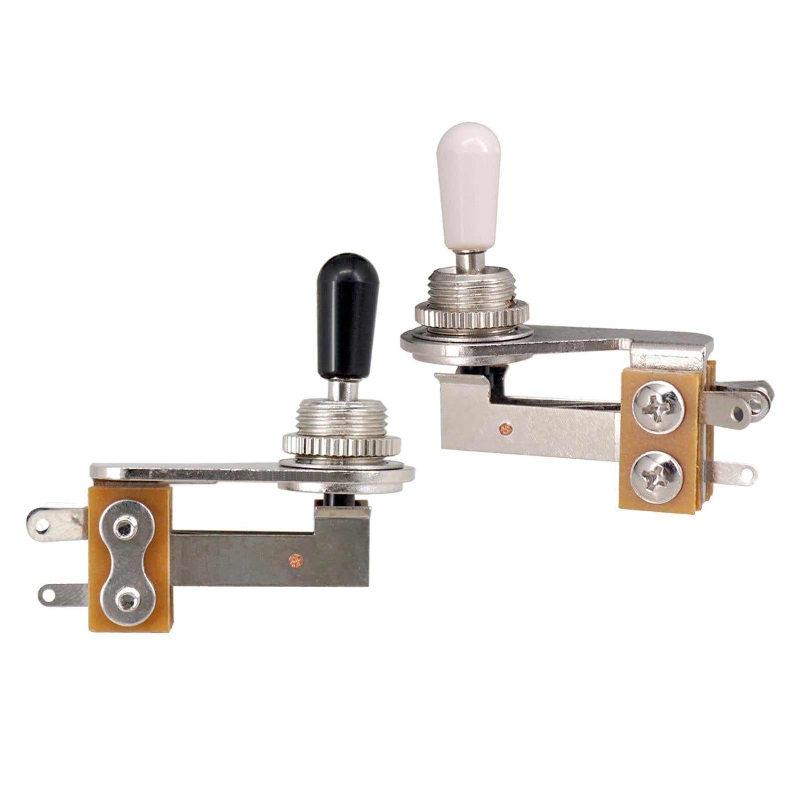 Right Angle Toggle Switch 3 Way Switch Electric Guitar  Black and Silver