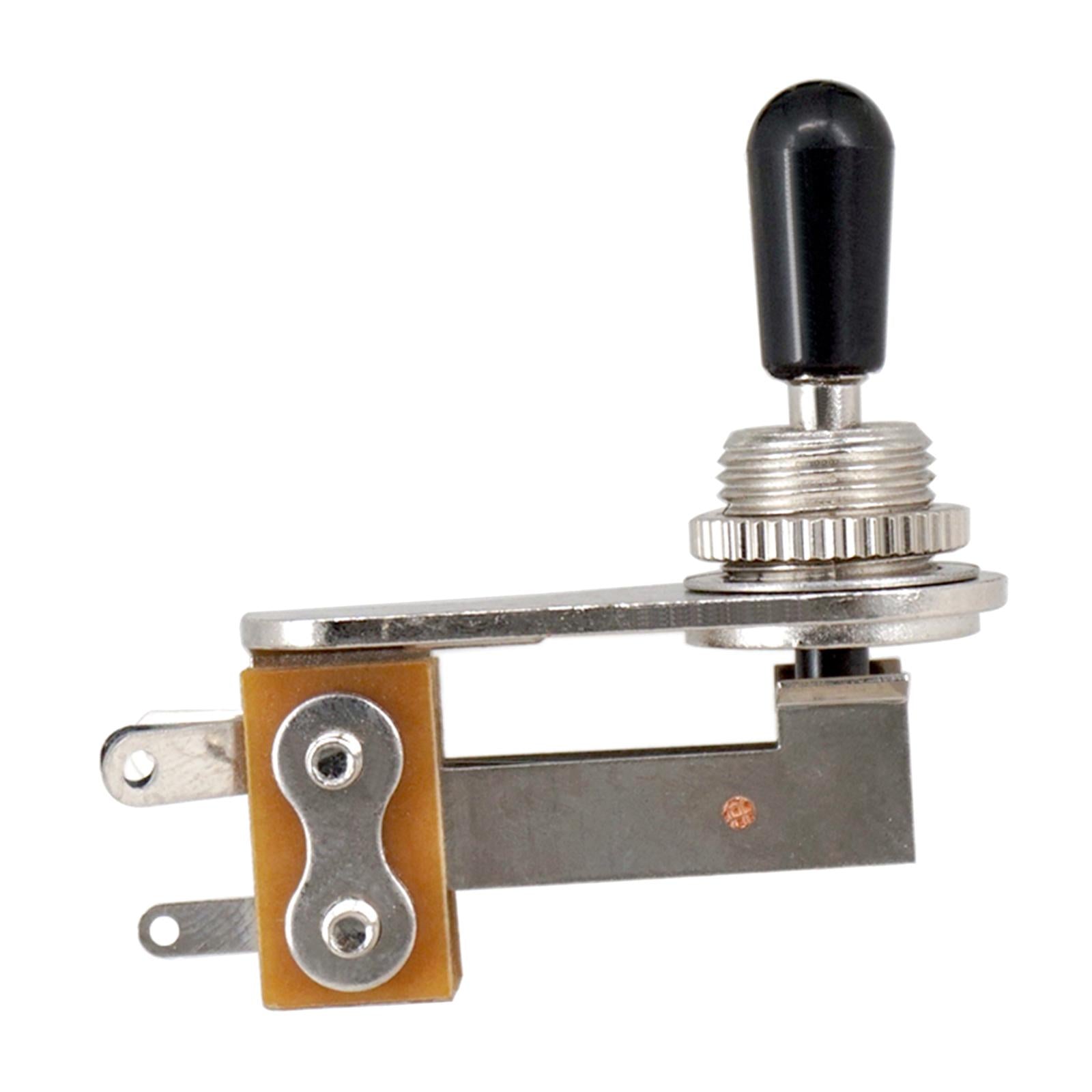 Right Angle Toggle Switch 3 Way Switch Electric Guitar  Black and Silver