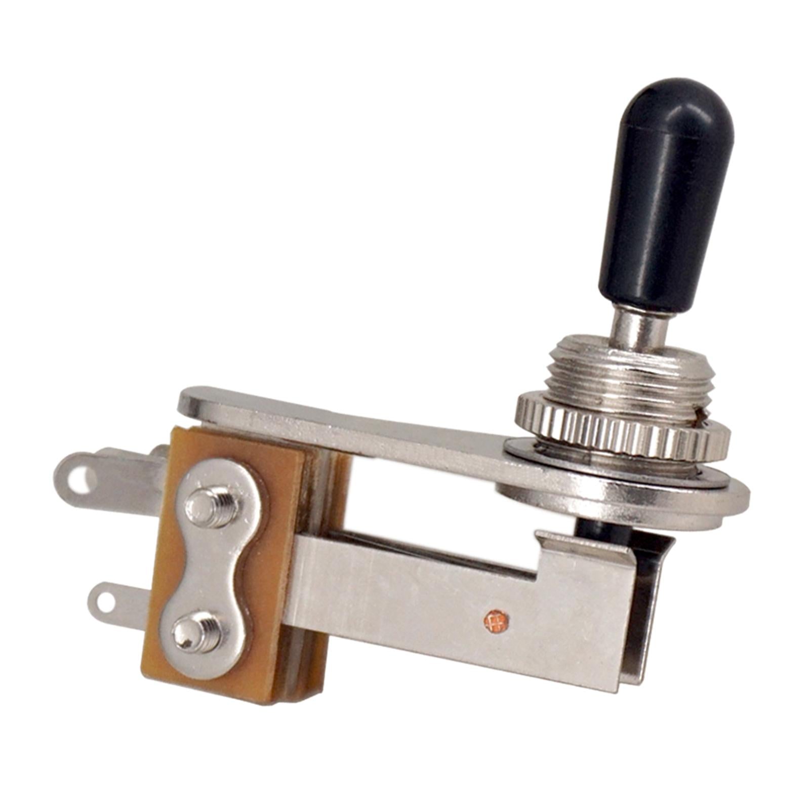 Right Angle Toggle Switch 3 Way Switch Electric Guitar  Black and Silver
