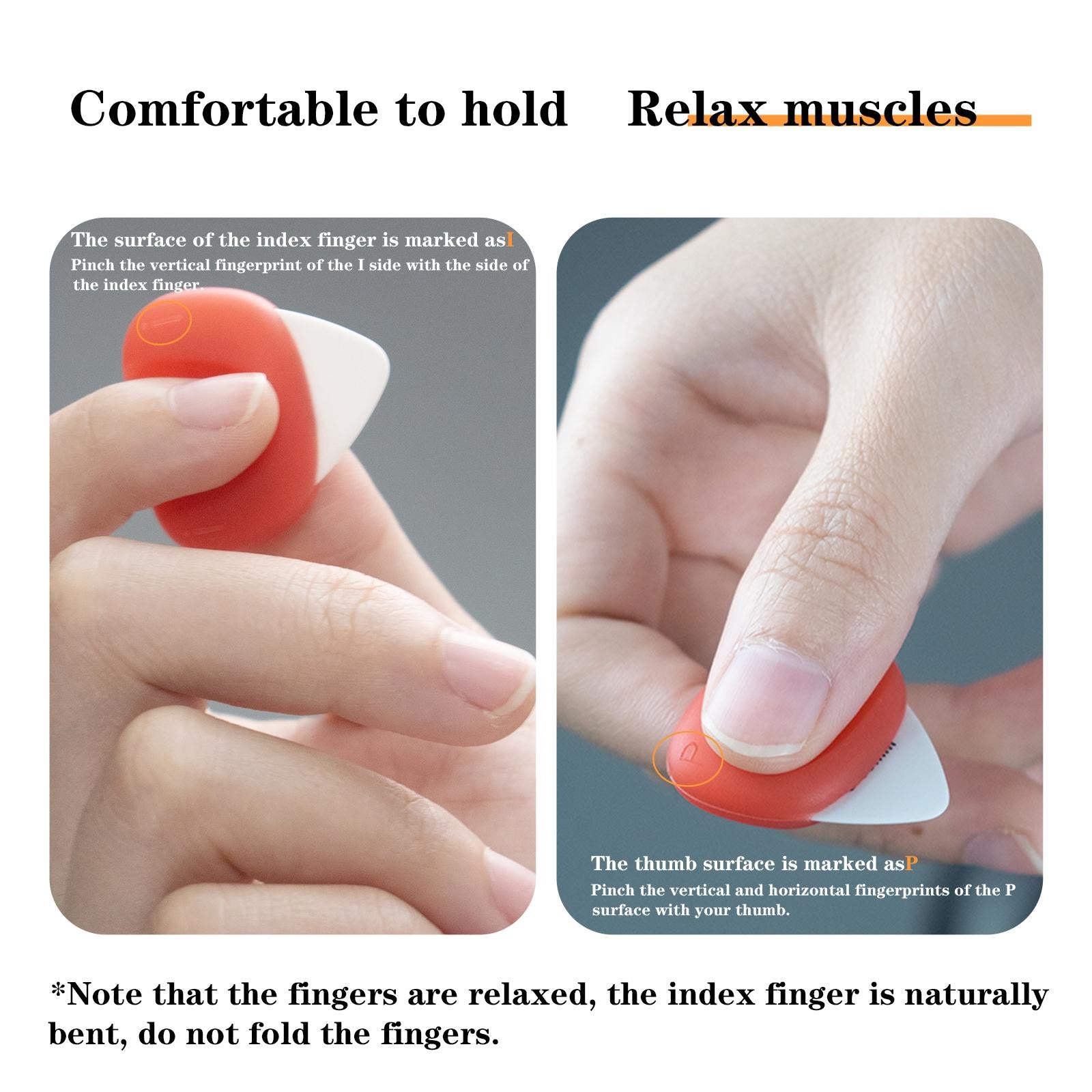 3Pcs Guitar Picks Thumb Finger Picks 0.6/0.96/1.2mm for Bass Acoustic Guitar Gray