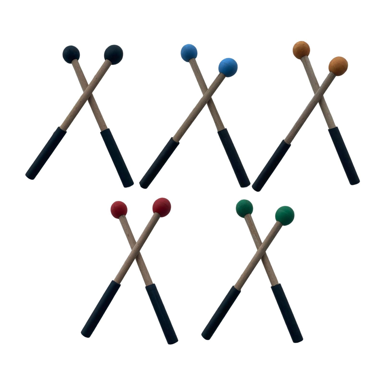 2x Silicone Drumsticks Hand Percussion Mallets for Glockenspiel Xylophone Red