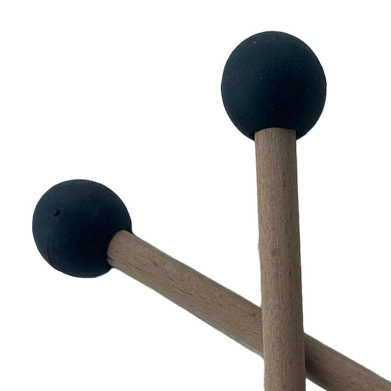 2x Silicone Drumsticks Hand Percussion Mallets for Glockenspiel Xylophone Black