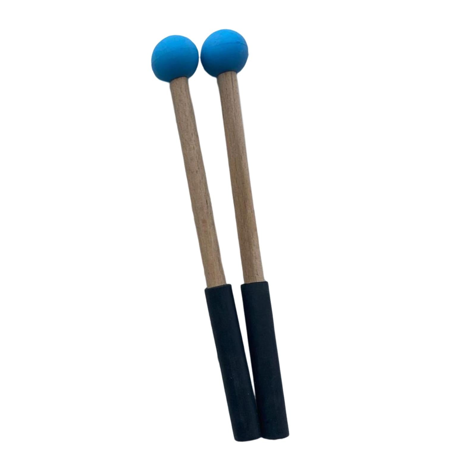 2x Silicone Drumsticks Hand Percussion Mallets for Glockenspiel Xylophone Blue