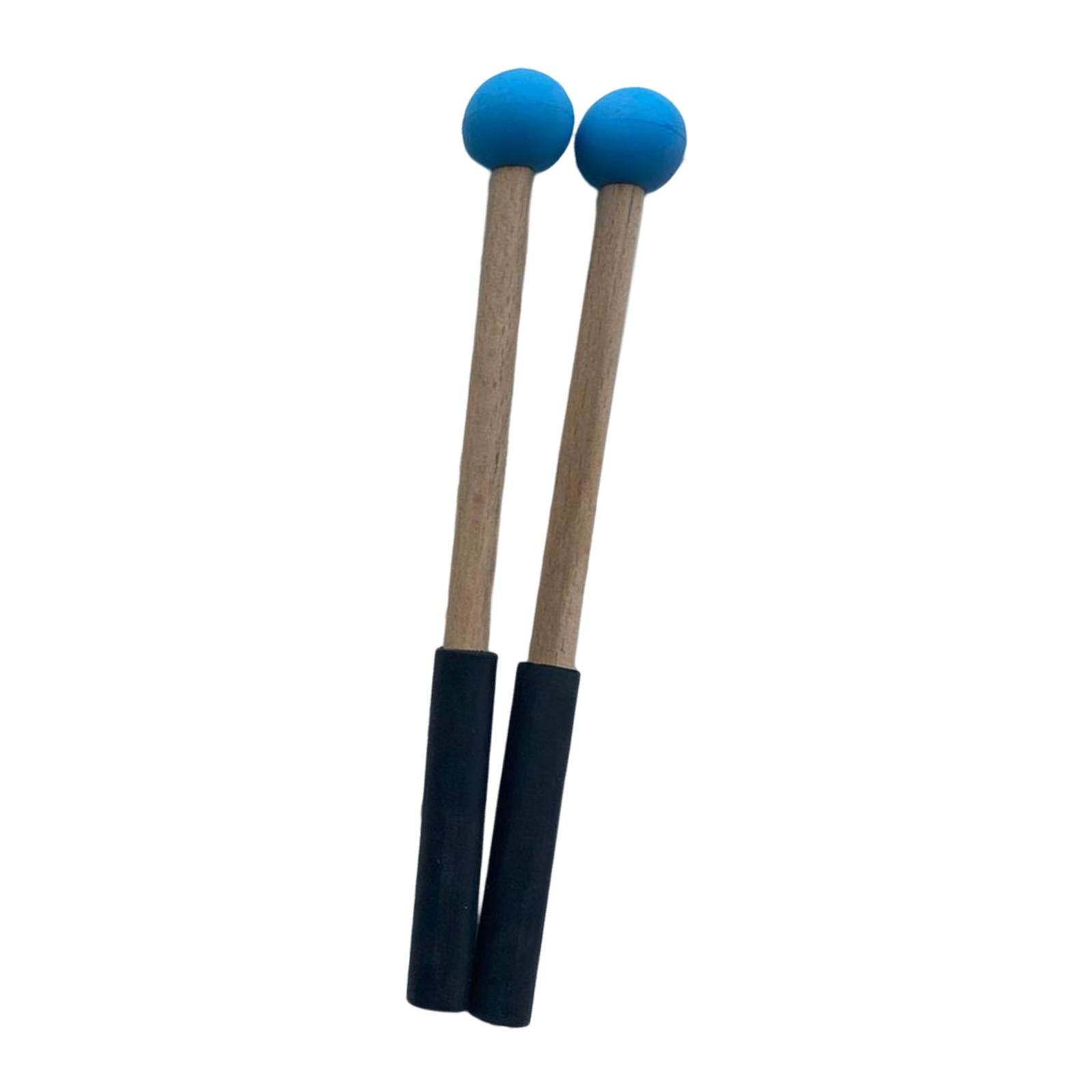 2x Silicone Drumsticks Hand Percussion Mallets for Glockenspiel Xylophone Blue