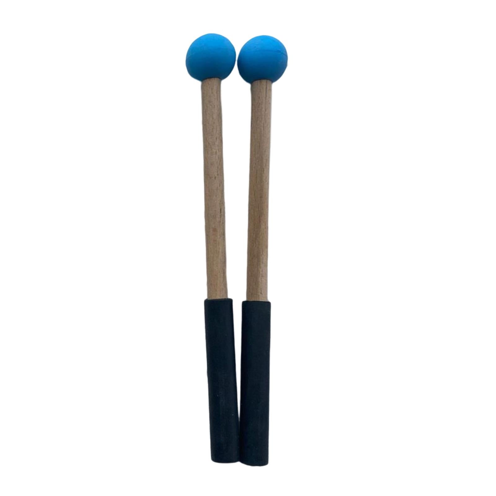 2x Silicone Drumsticks Hand Percussion Mallets for Glockenspiel Xylophone Blue