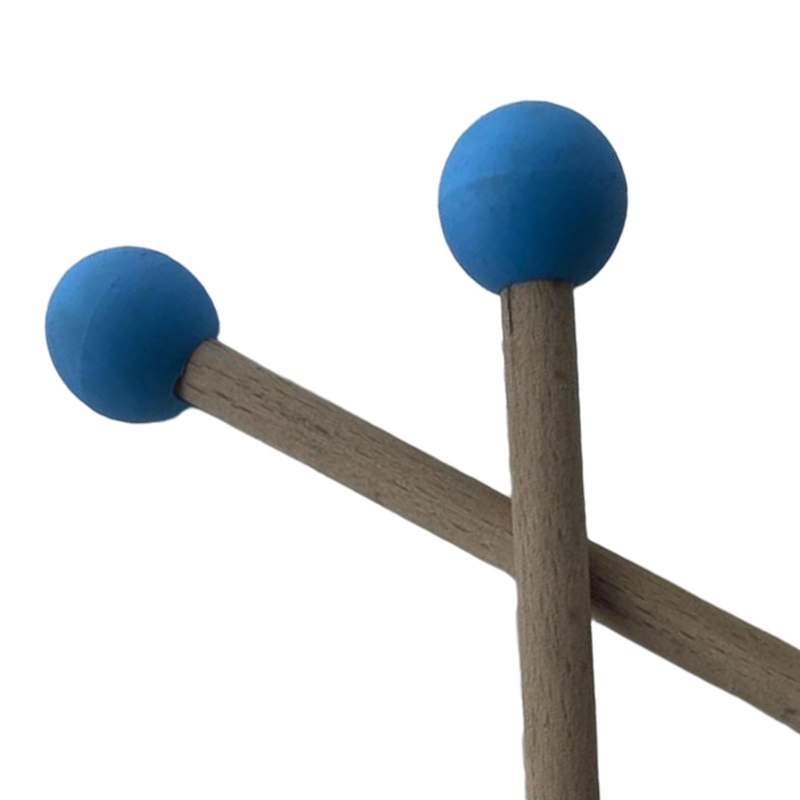 2x Silicone Drumsticks Hand Percussion Mallets for Glockenspiel Xylophone Blue