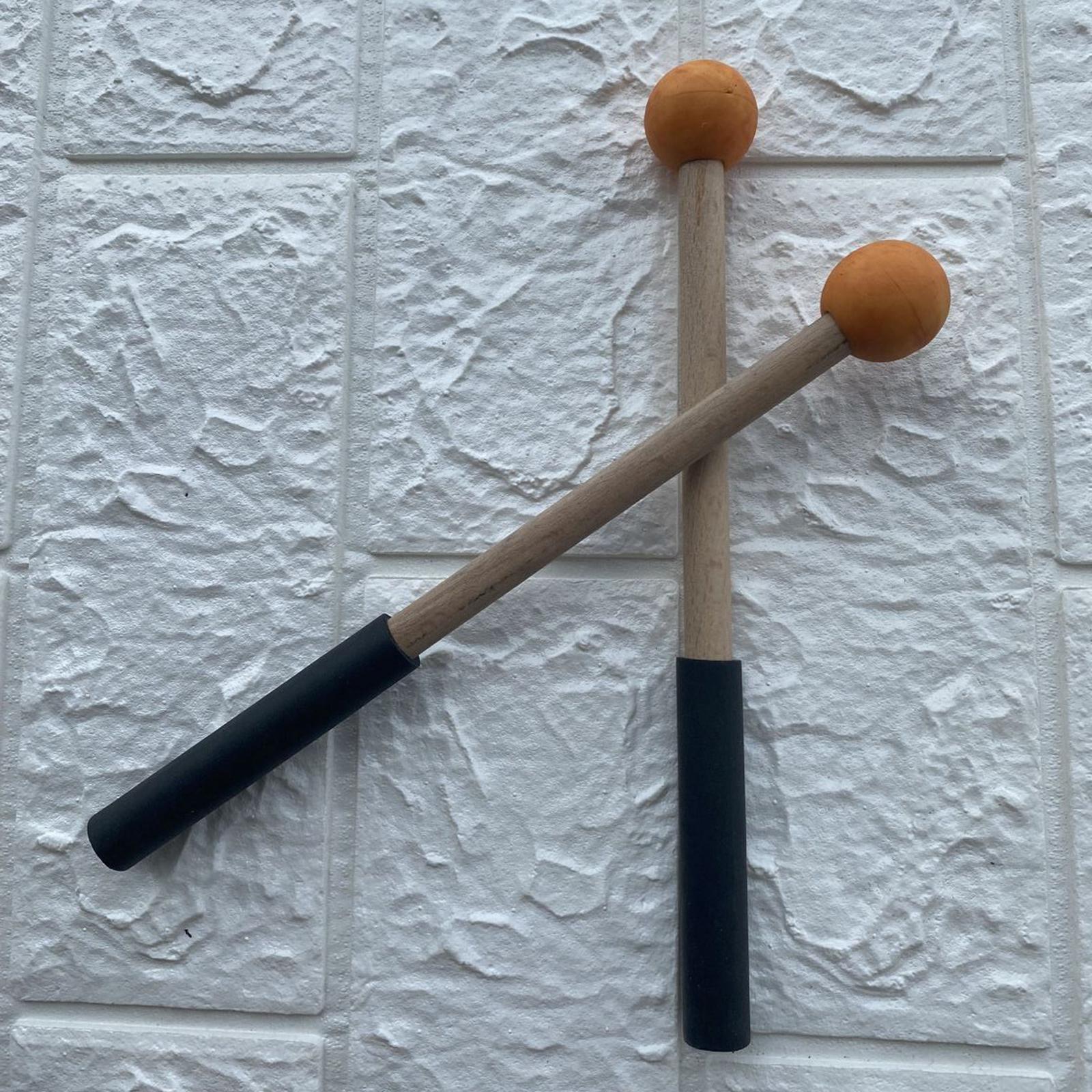 2x Silicone Drumsticks Hand Percussion Mallets for Glockenspiel Xylophone Orange