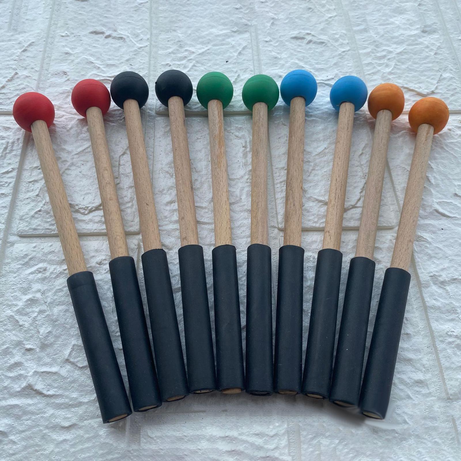 2x Silicone Drumsticks Hand Percussion Mallets for Glockenspiel Xylophone Orange
