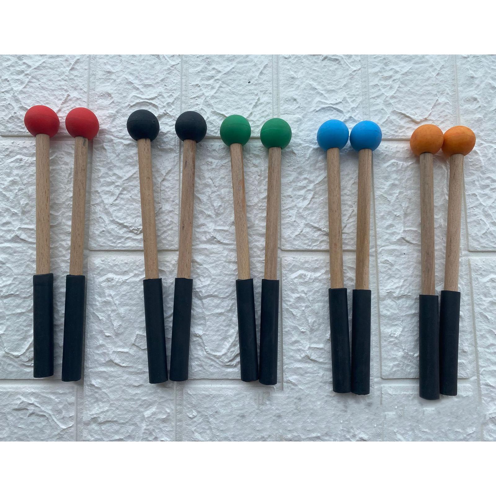 2x Silicone Drumsticks Hand Percussion Mallets for Glockenspiel Xylophone Orange