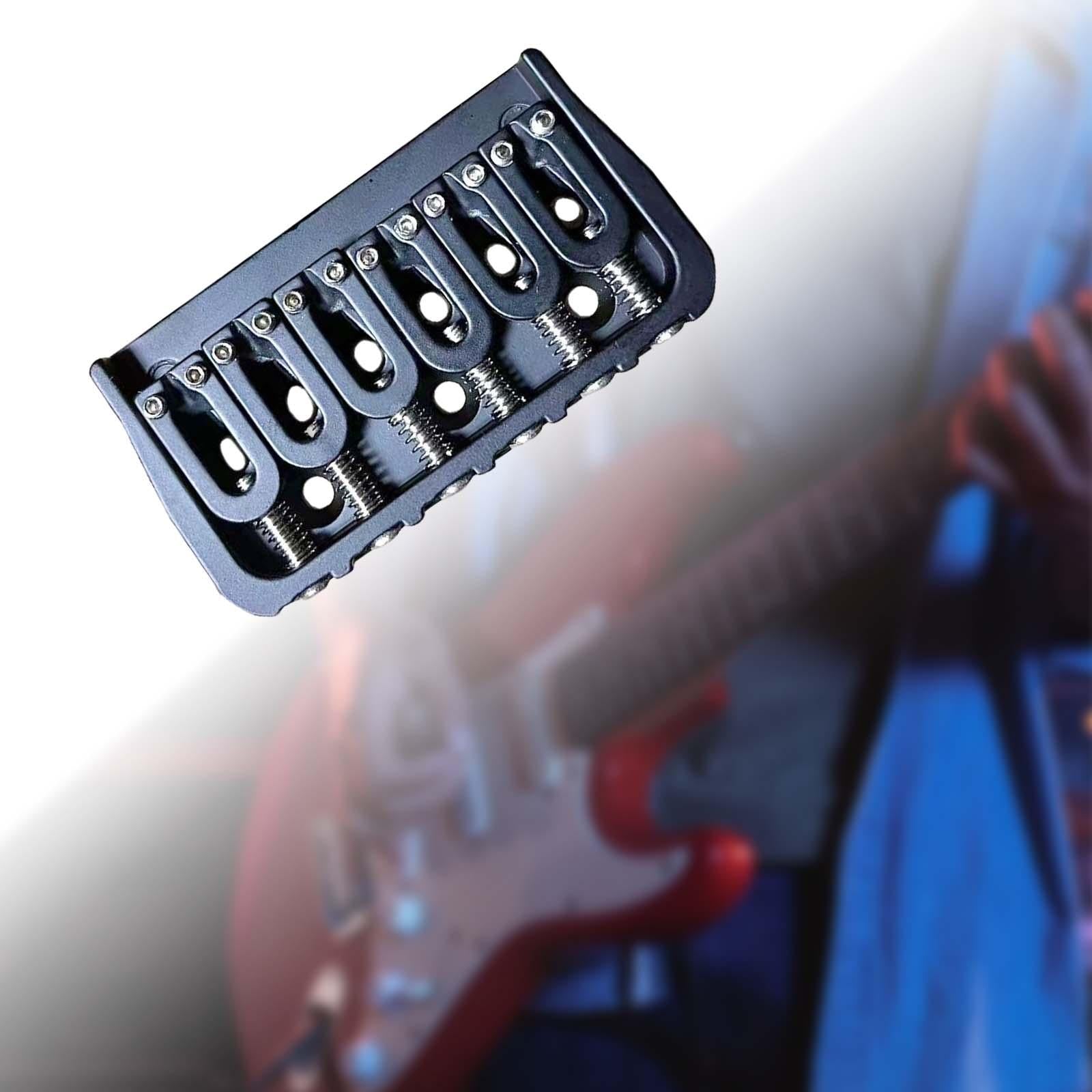 Guitar Fixed Bridge Guitar Tailpiece Replacement for 6 String Guitar Accs Black