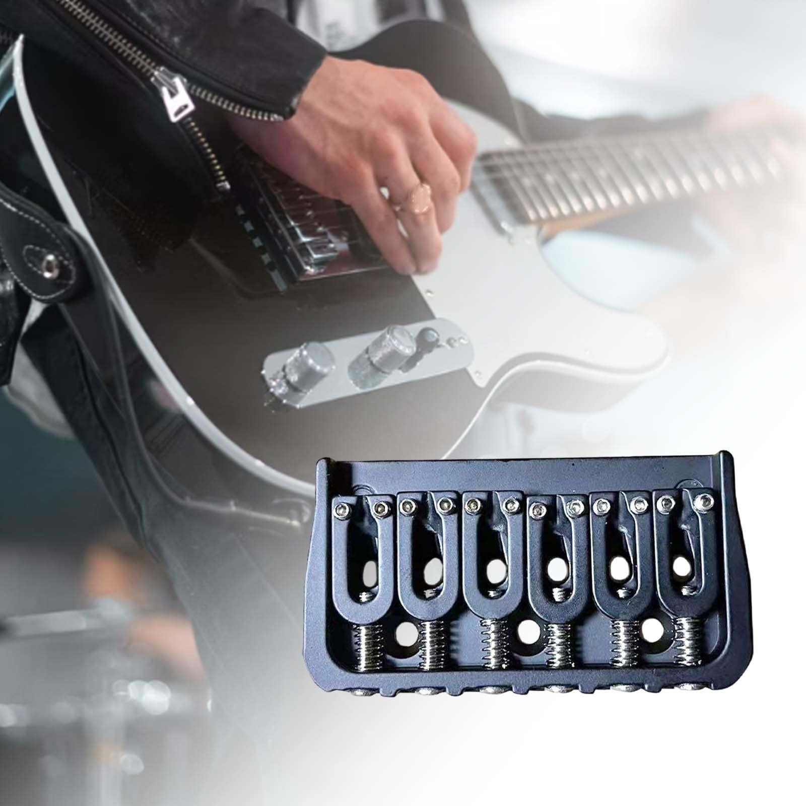 Guitar Fixed Bridge Guitar Tailpiece Replacement for 6 String Guitar Accs Black