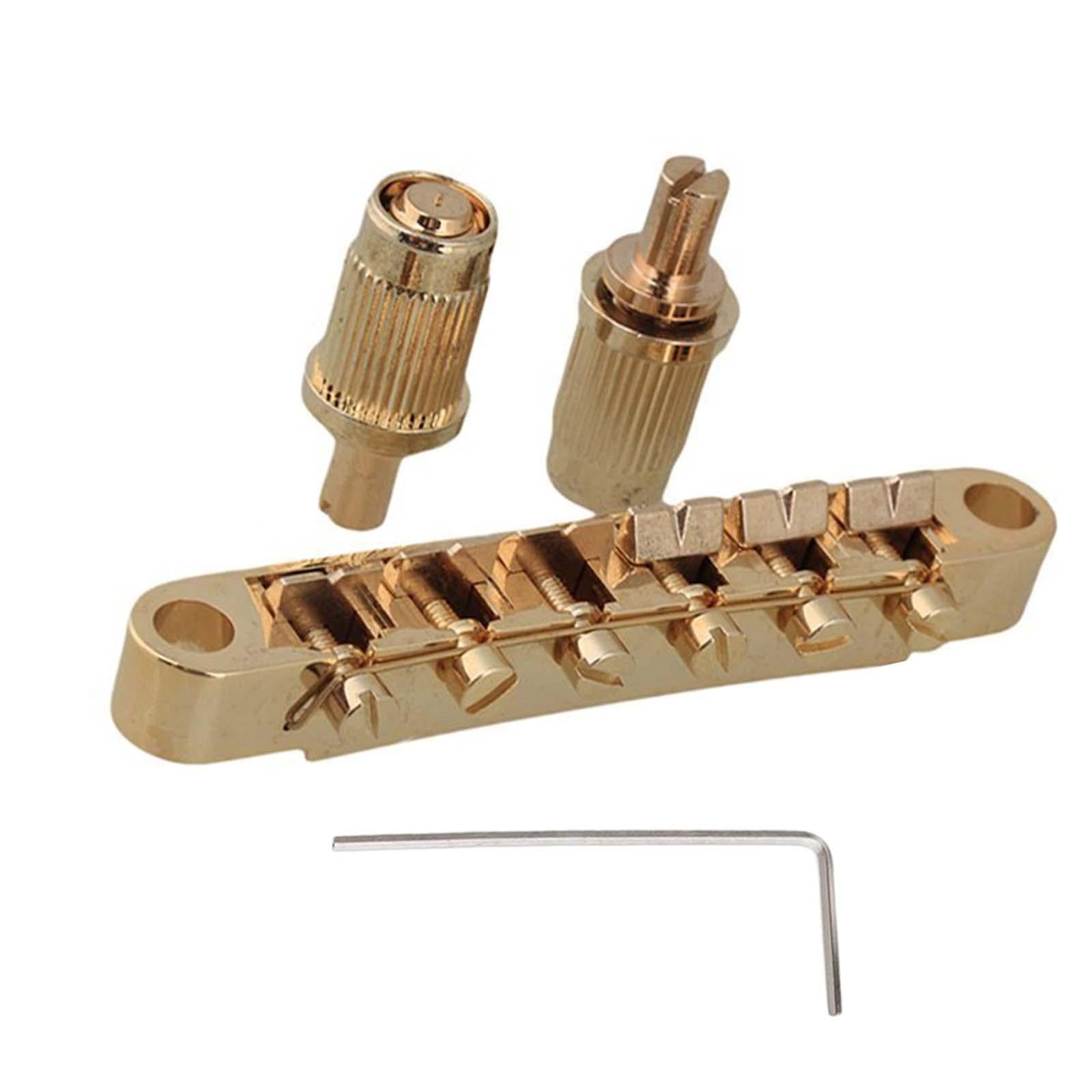 Professional Guitar Bridge Adjustable for 6 String Electric Guitar Gold