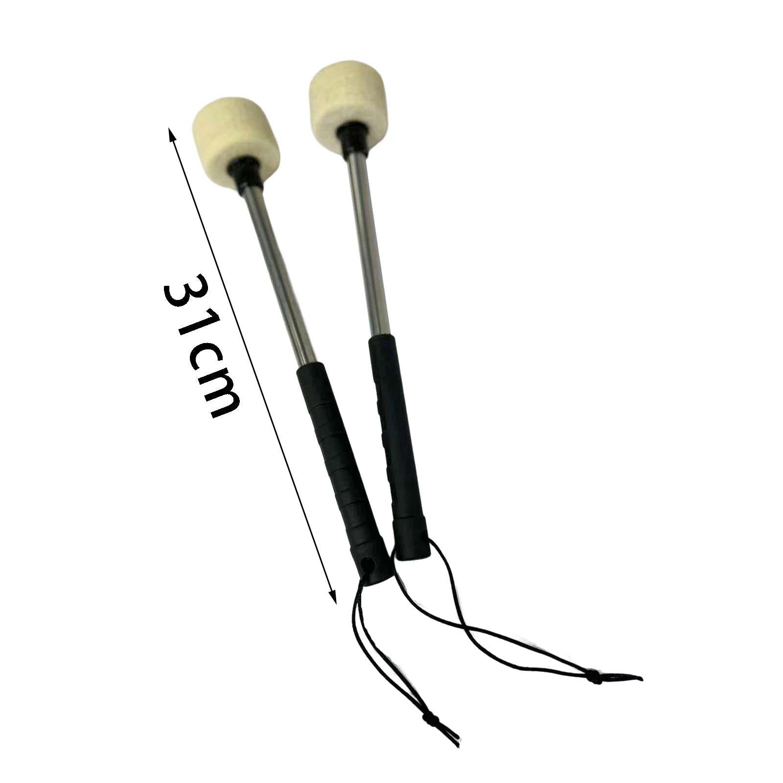 2x Drum Mallet Accessory Instrument Black Handle Sturdy for Percussion