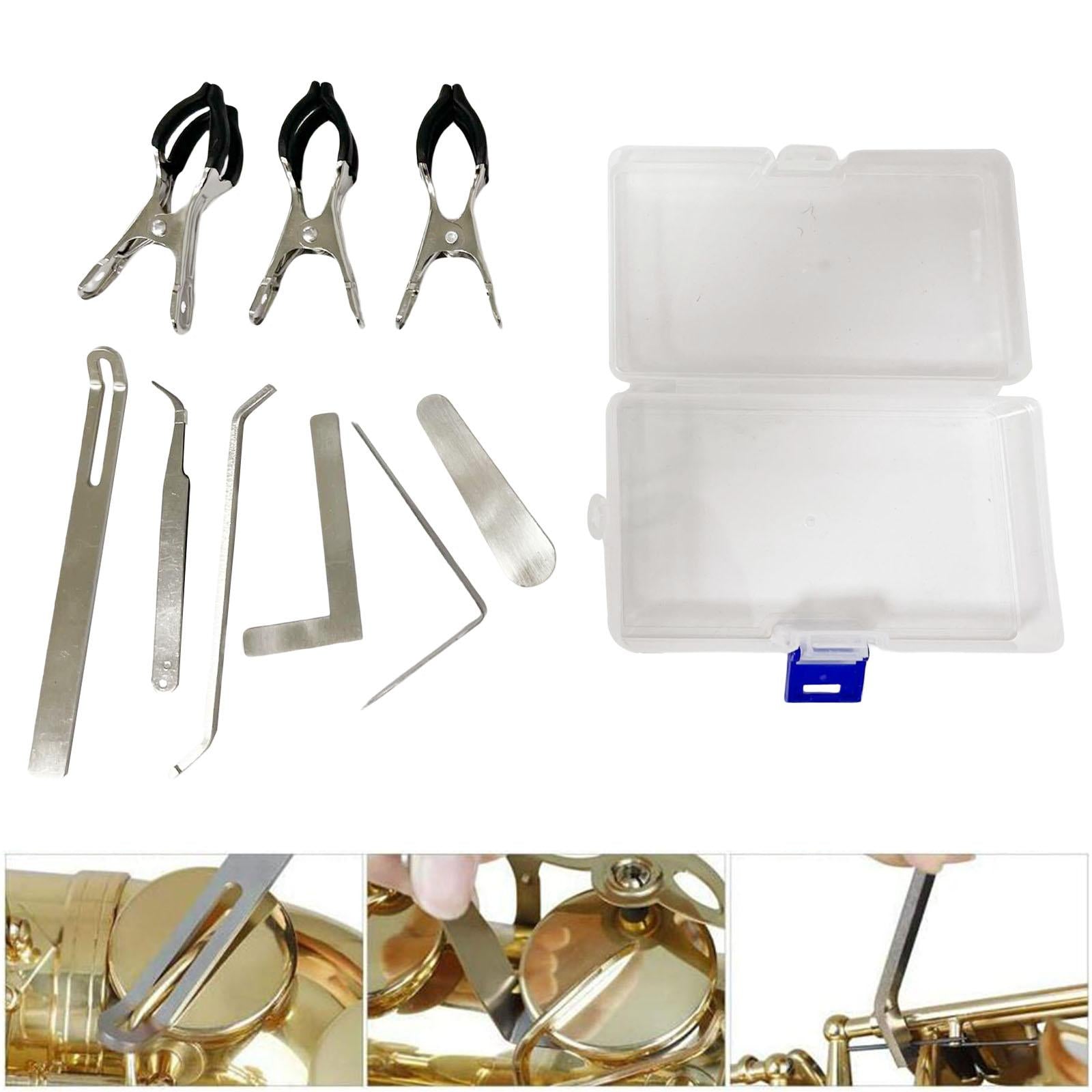9 Pieces Key Cover Adjusting Spring Hook Trimming Tool Set for Clarinet
