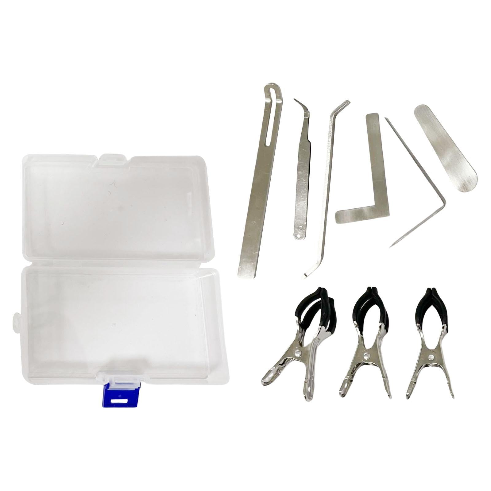 9 Pieces Key Cover Adjusting Spring Hook Trimming Tool Set for Clarinet