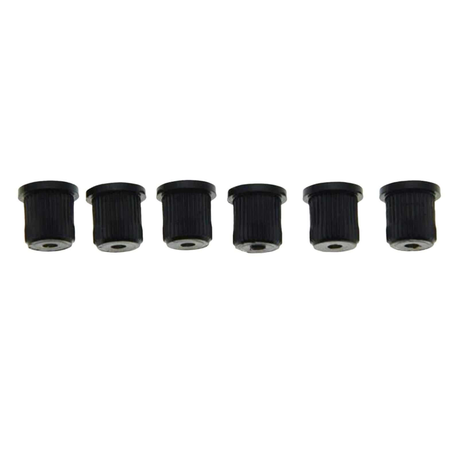 6 Pieces Durable Iron Guitar Through Body String Ferrules Replacement Parts Black