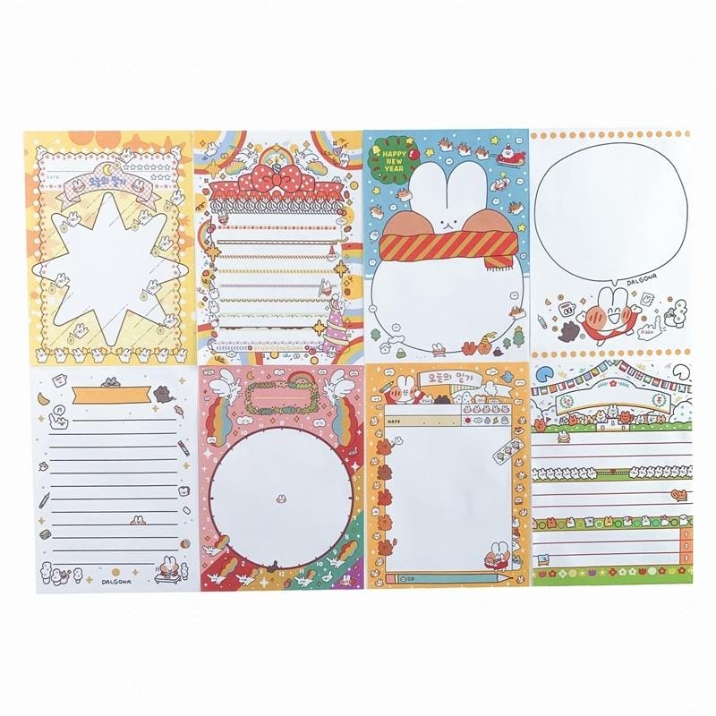 2 PCS Cute Cartoon Bread Bunny Note Book Hand Memo Material Notes Can Tear Memo Portable Notepad, Pages:80? (Simple Horizontal Line)