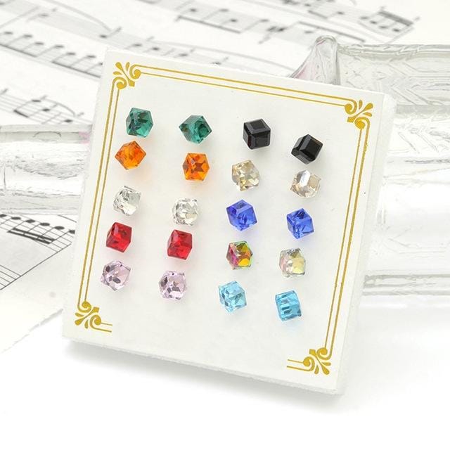 10 Pairs/Set Crystal Earrings Female Fashion Jewelry Earrings (Mixed)