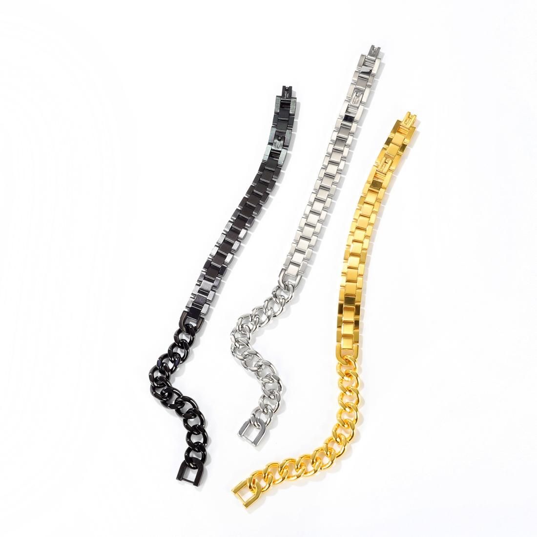 OPK 1091 Men Titanium Steel Bracelet Motorcycle Chain Bracelets, Color:Gold