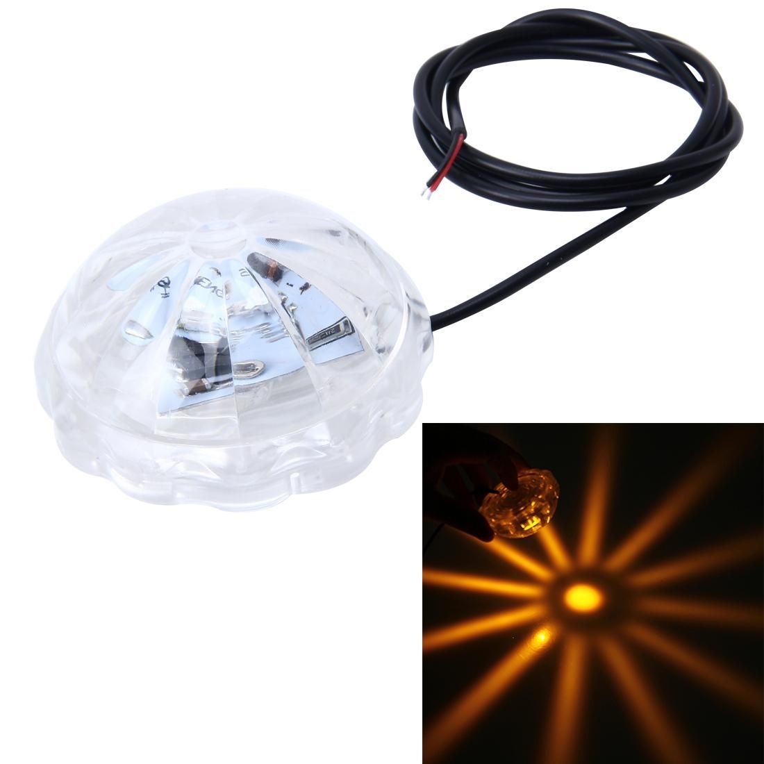 SRF-3089 DC8-80V 5W 300LM Chassis Light For Motorcycle,Wire Length: 76cm (Yellow Light)