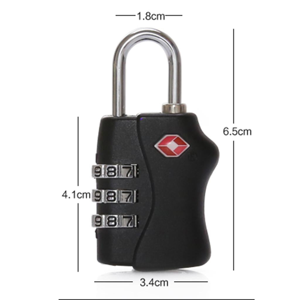 TSA Approved 3-Digit Combination Lock Code Padlock Travel Bag and Gym Locker