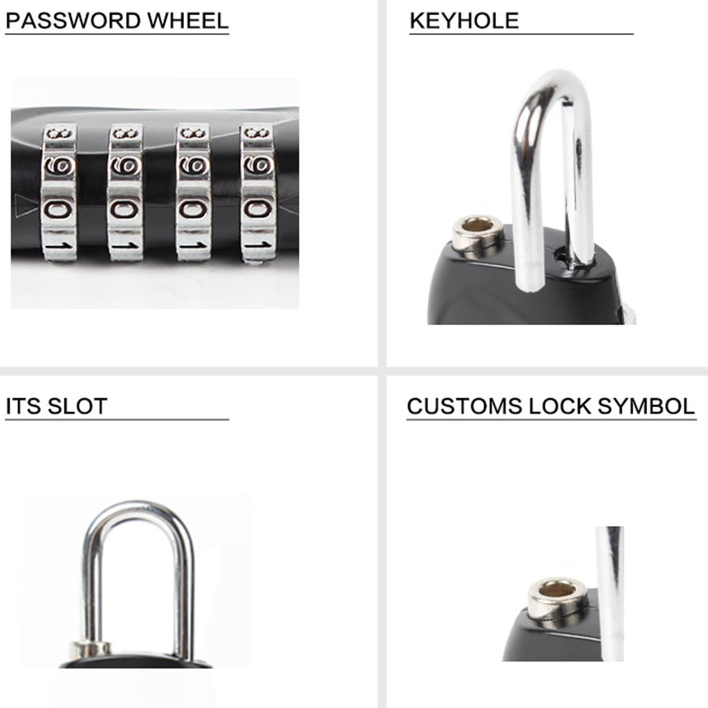 TSA Approved 4-Digit Combination Lock Code Padlock Travel Bag and Gym Locker