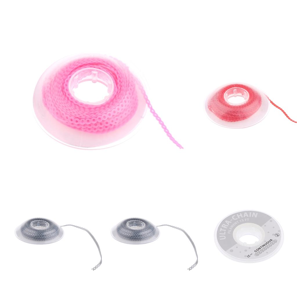 Dental Orthodontic Power Chain Elastic Rubber Band Long Spool Clear