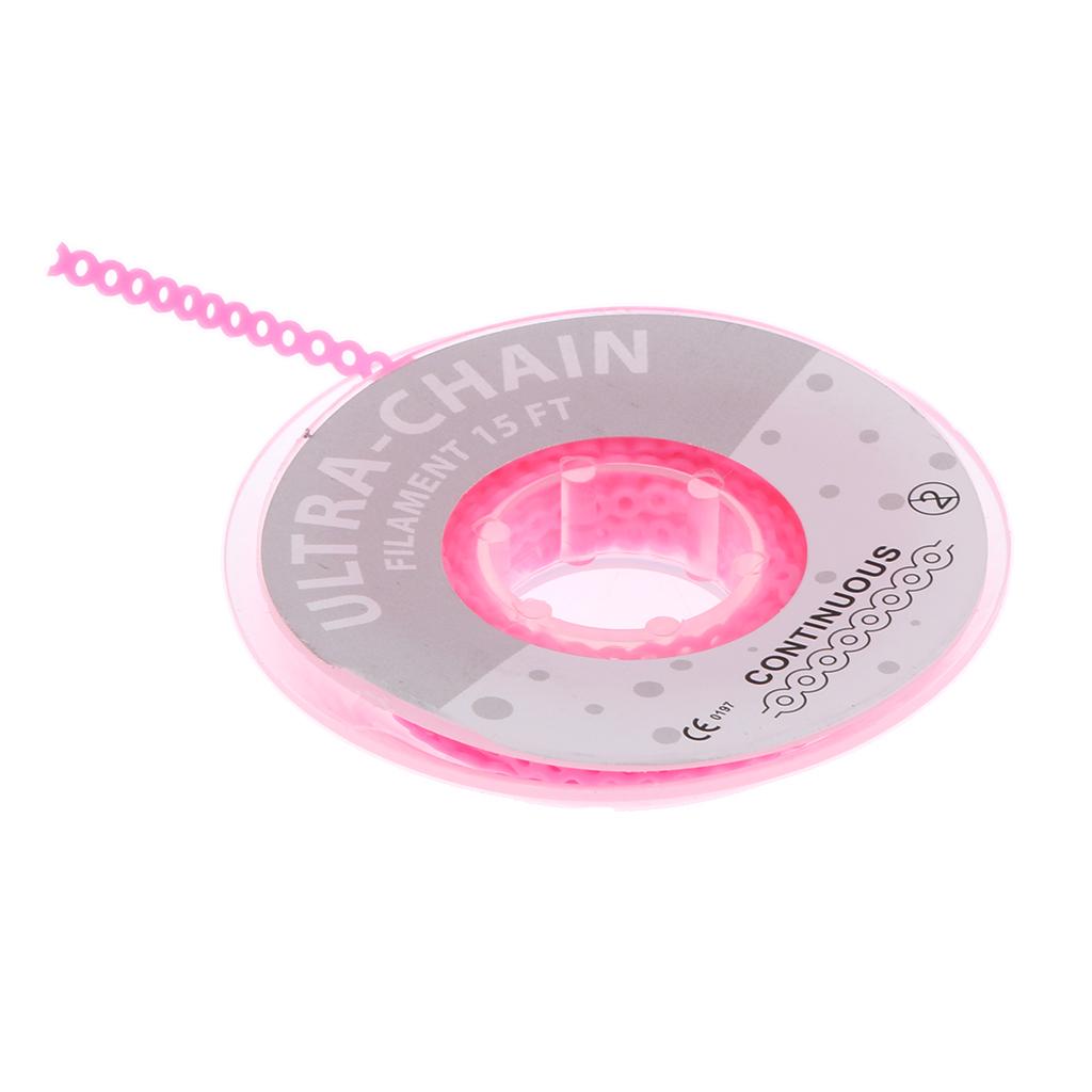 Dental Orthodontic Power Chain Elastic Rubber Band Long Spool Pink