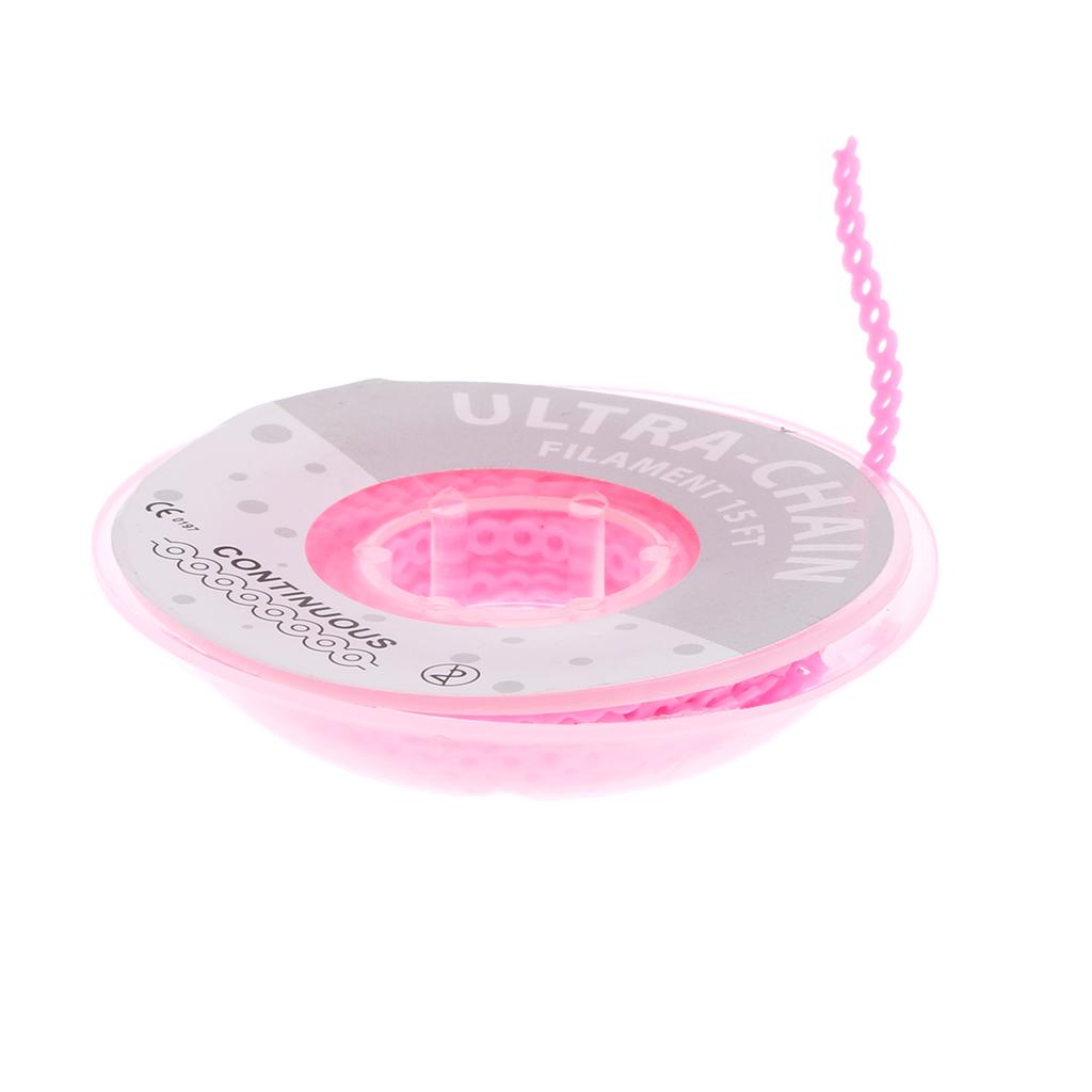 Dental Orthodontic Power Chain Elastic Rubber Band Long Spool Pink