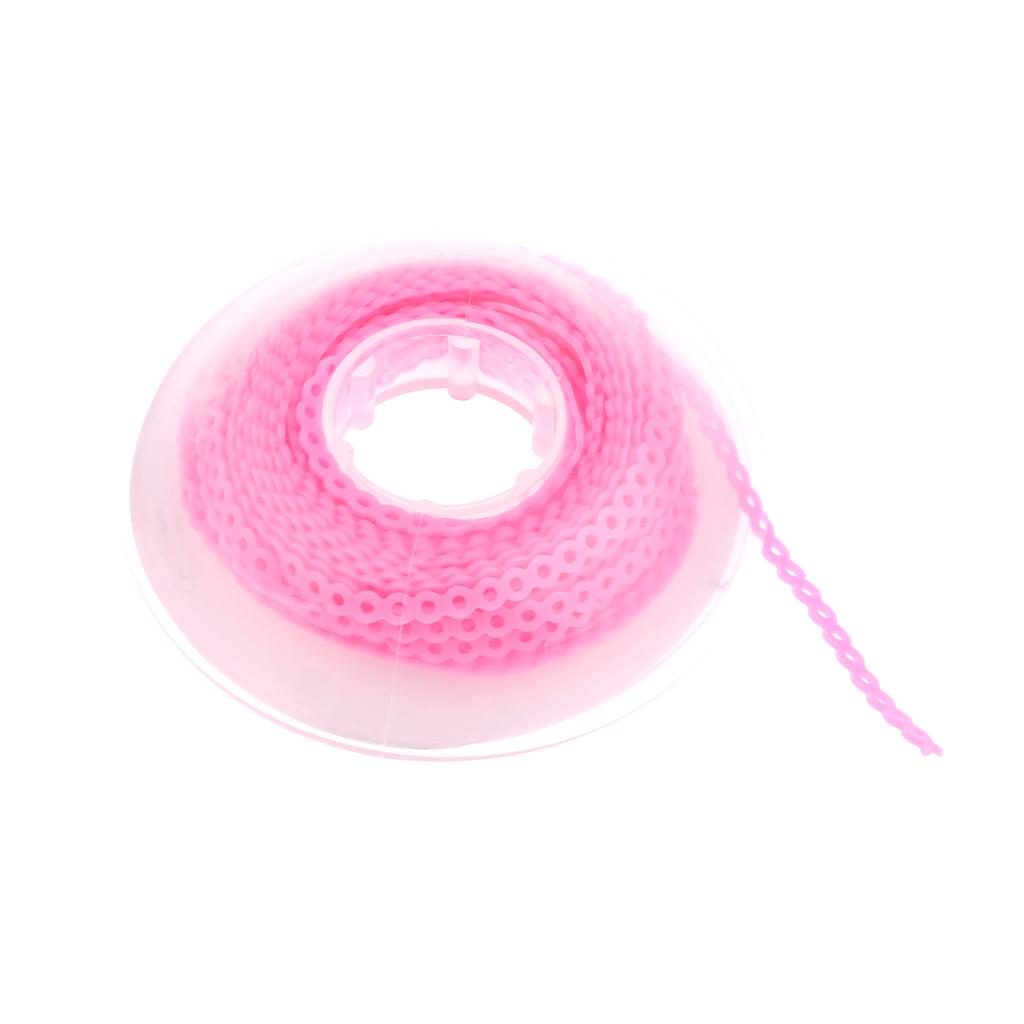 Dental Orthodontic Power Chain Elastic Rubber Band Long Spool Pink